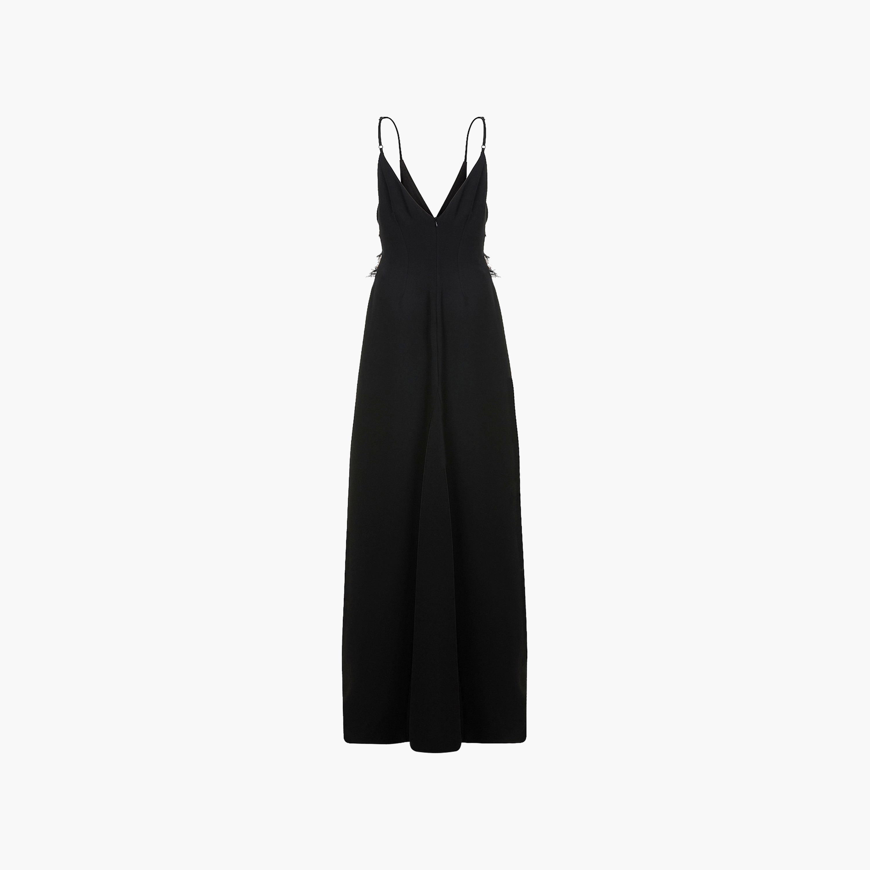 فستان ماكسي أسود مفتوح من الأمام ومزين بأحجار الراين للنساء من نوكتيرن-women-clothing-dresses-image-6