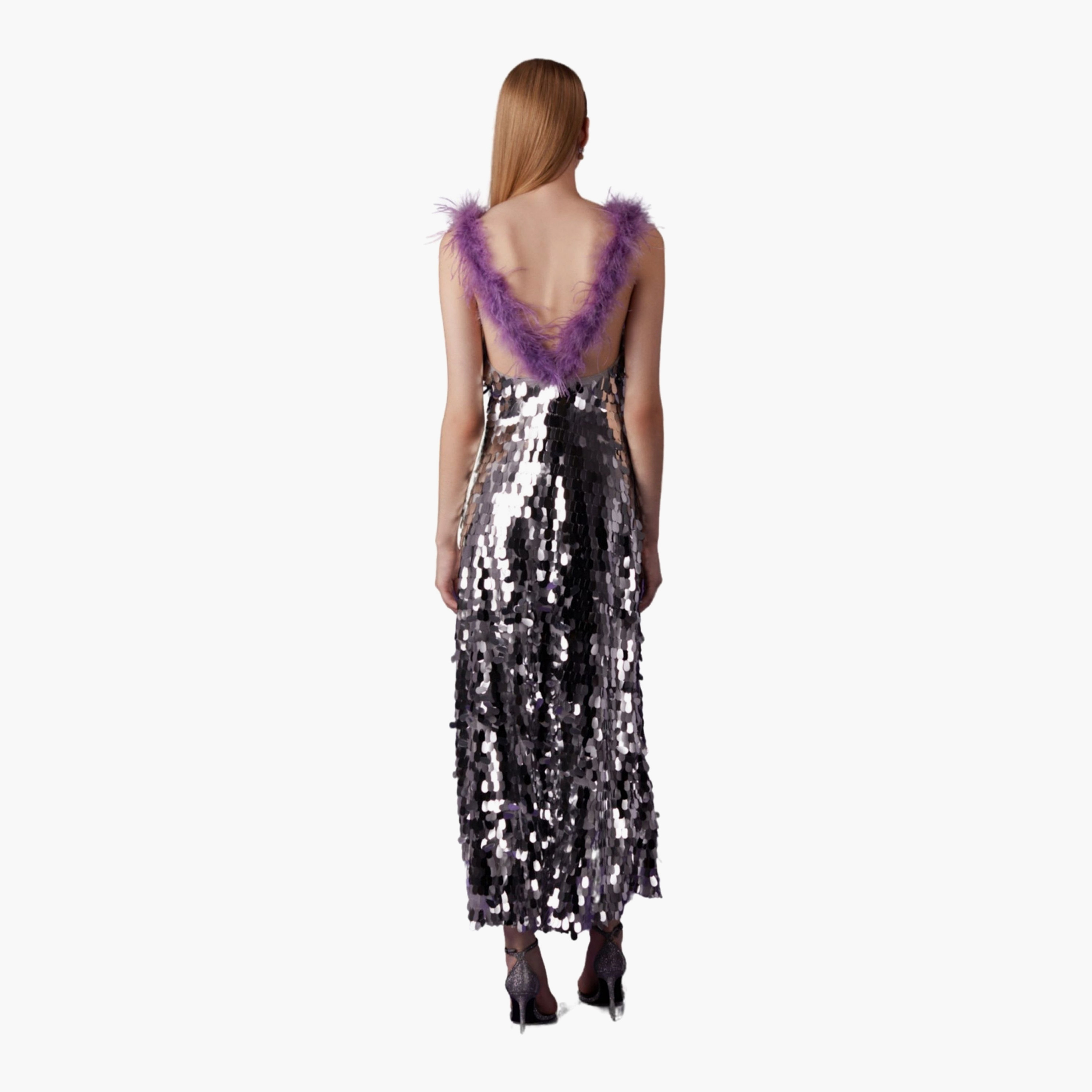 فستان ماكسي نسائي فضي اللون مزين بالترتر اللامع وحمالات الكتف من نوكتيرن-women-clothing-dresses-image-2