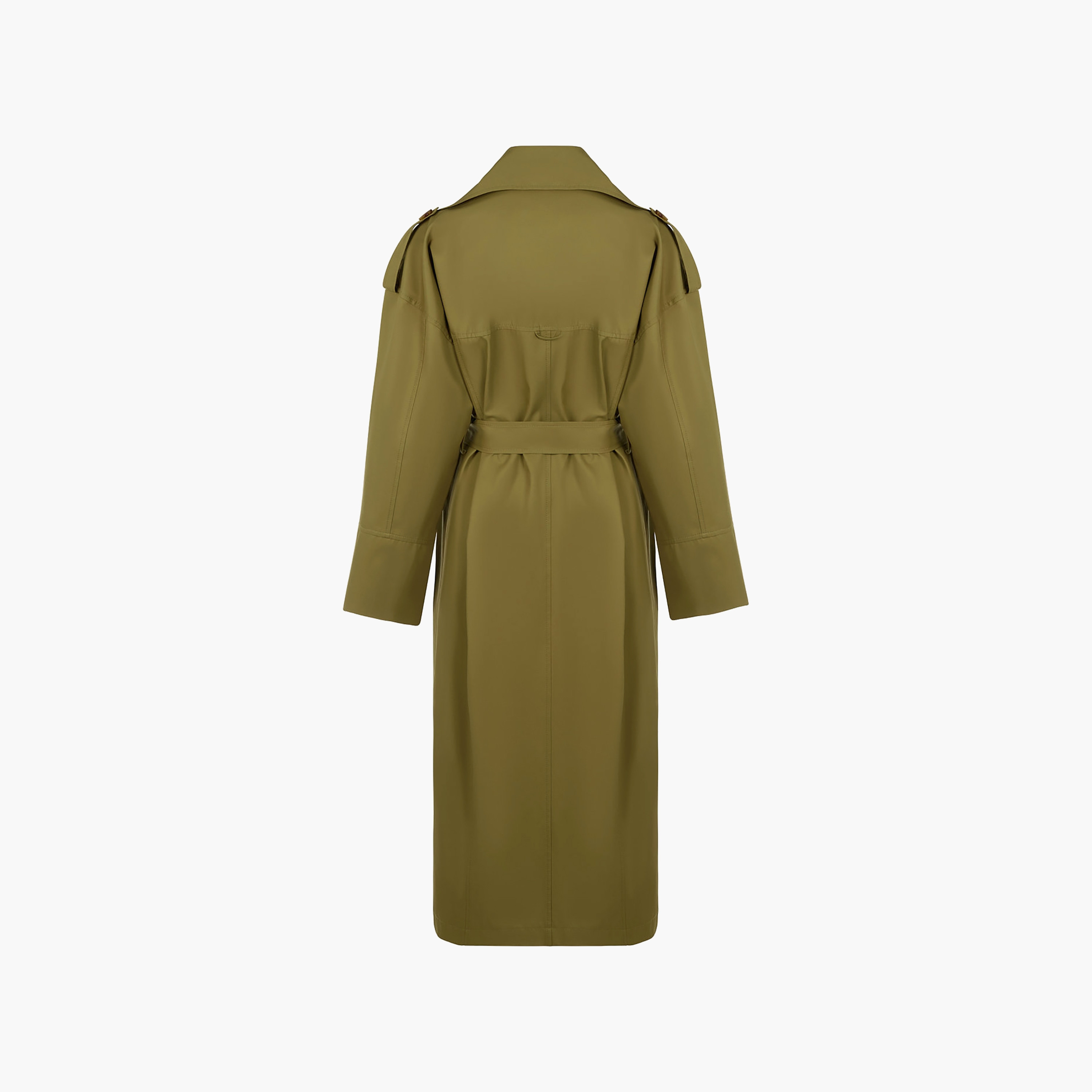 معطف ترنش نسائي أخضر زيتوني بياقة منفوخة من نوكترن-women-winterwear-coatsandjackets-coats-image-5