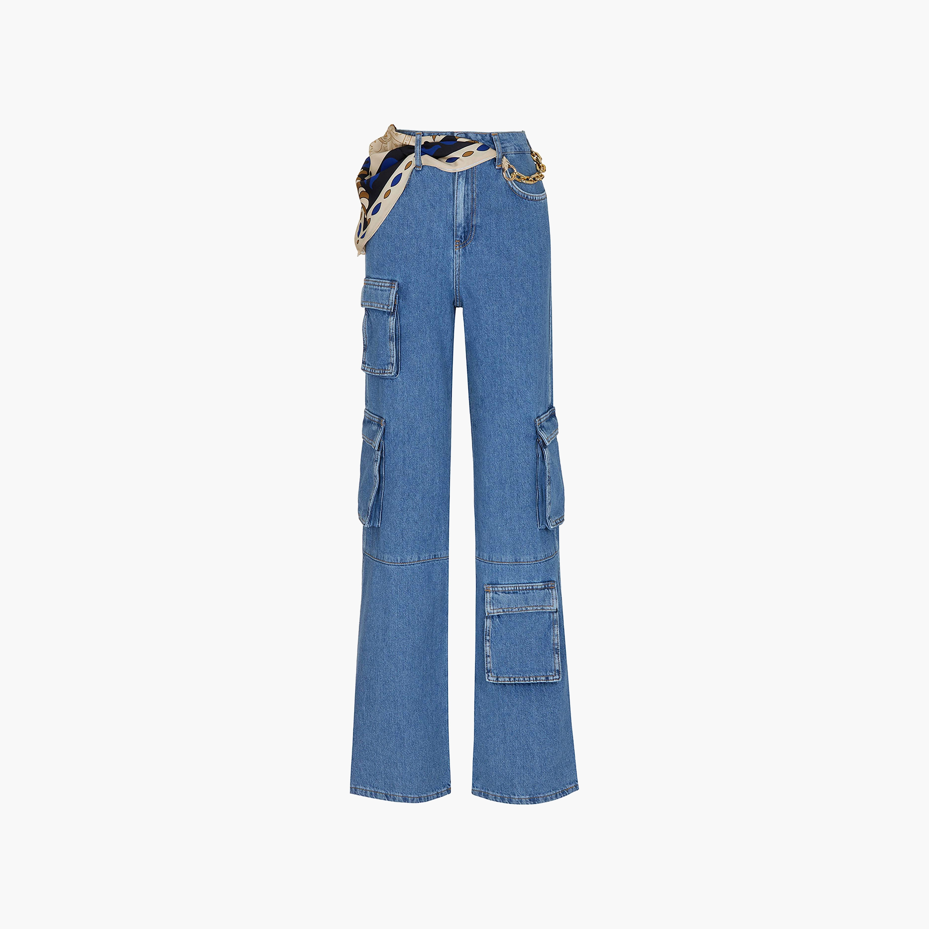 بنطلون جينز نسائي كارغو قطني أزرق من نوكترن-women-clothing-bottoms-jeans-image-6