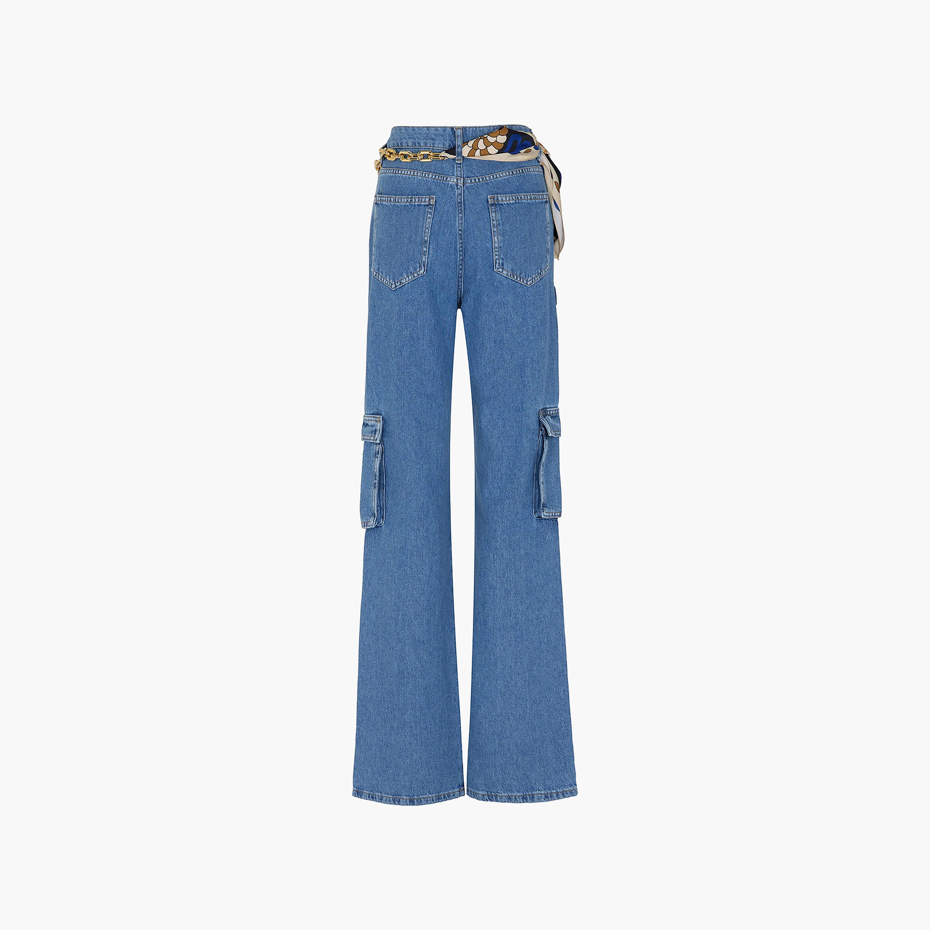 Nocturne Blue Cotton Women's Cargo Jeans-women-clothing-bottoms-jeans-image-7