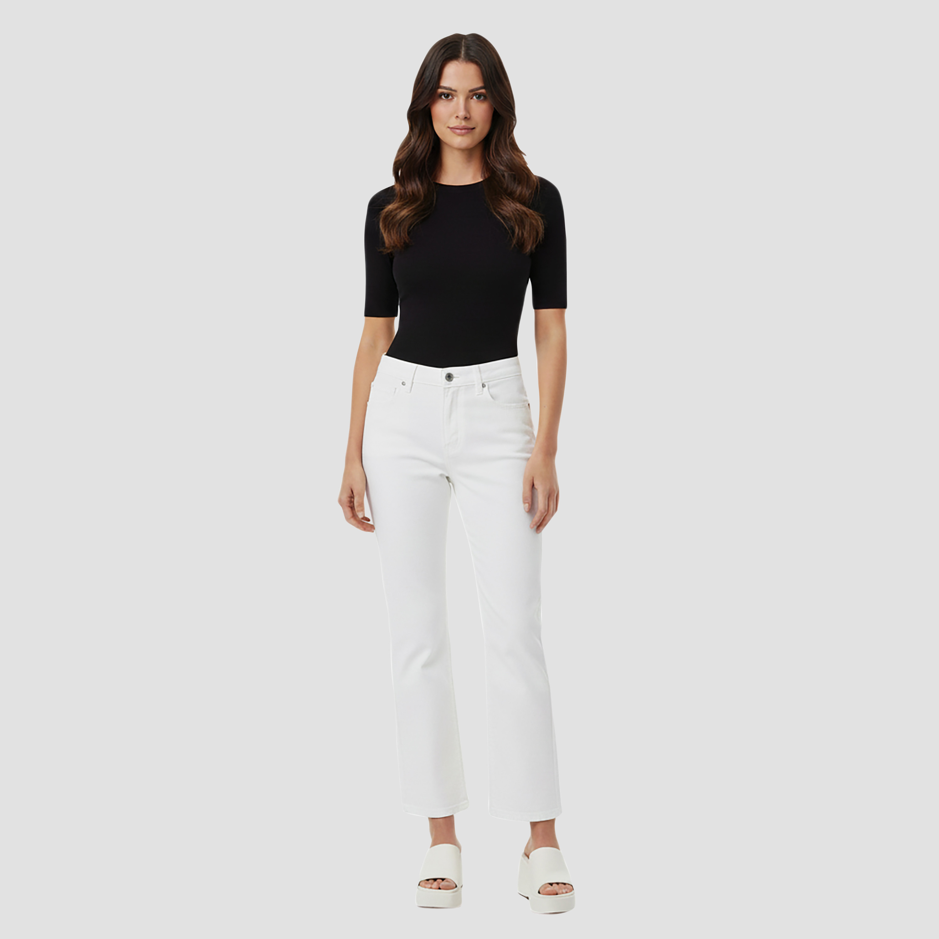 بنطلون جينز نسائي قطني أبيض من نوكترن-women-clothing-bottoms-jeans-image-2