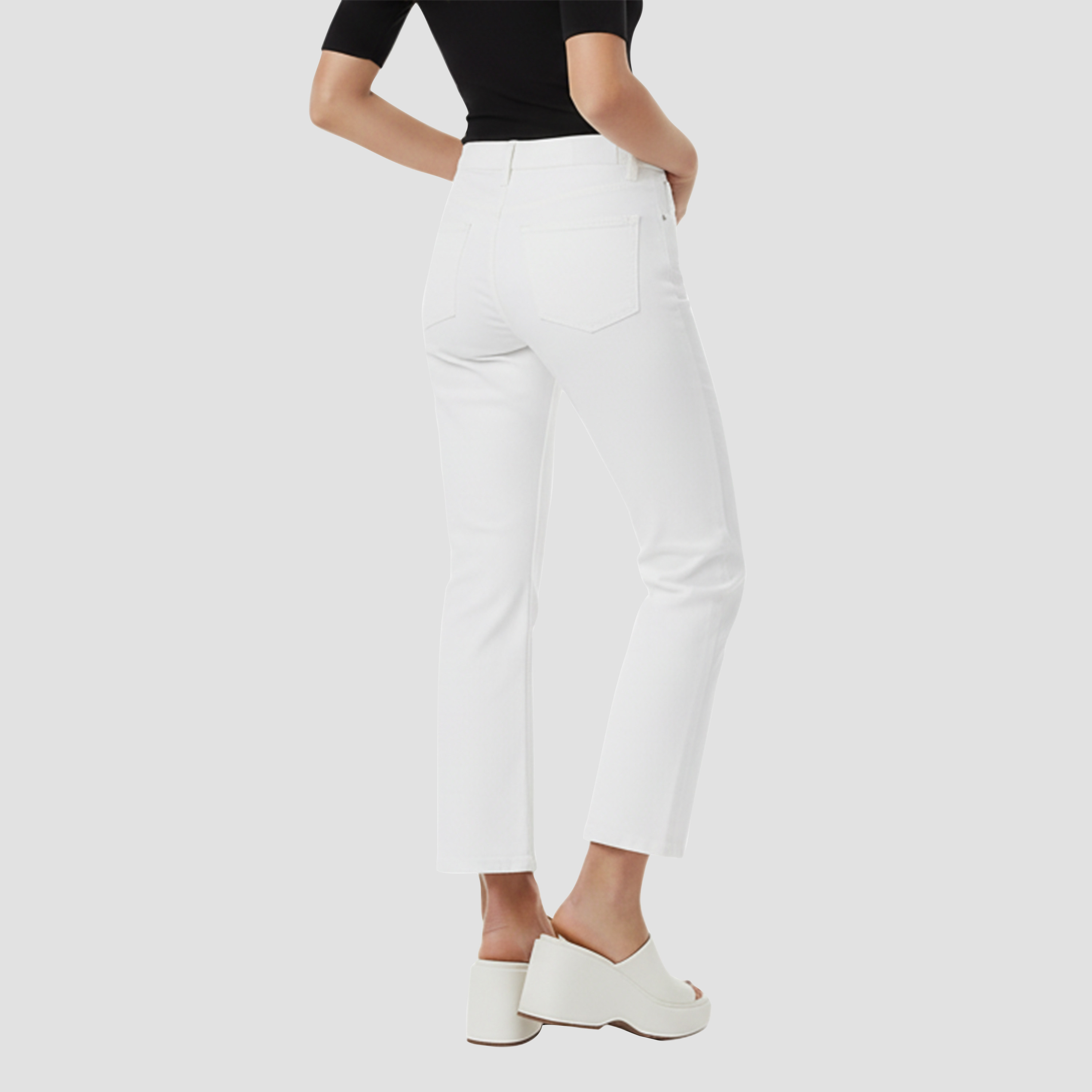 بنطلون جينز نسائي قطني أبيض من نوكترن-women-clothing-bottoms-jeans-image-3