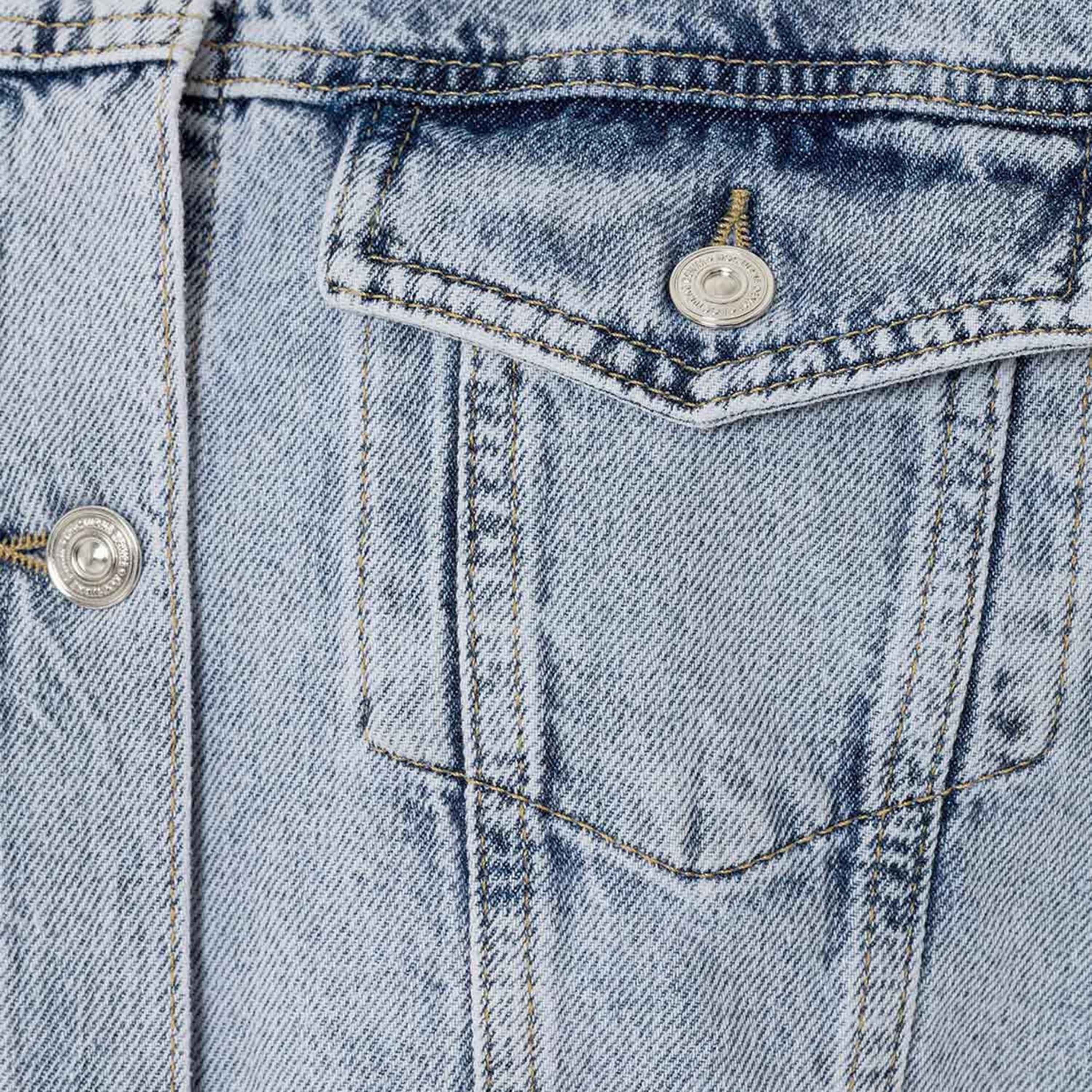 Nocturne Rhinestone Detailed Cotton Collared Light Blue Women's Denim Jacket-women-winterwear-coatsandjackets-jackets-image-6