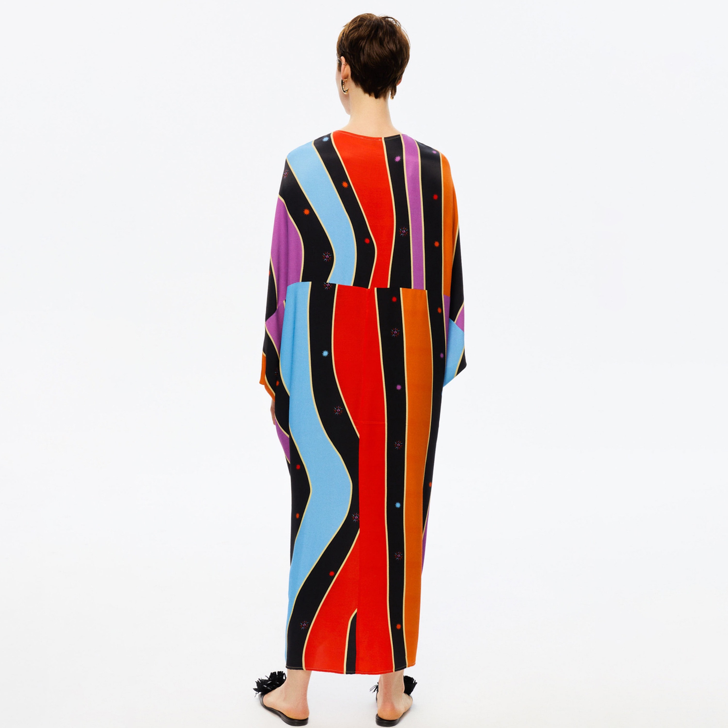 Nocturne Stripes Kaftan Multicolour Maxi Women's Dress-women-clothing-dresses-image-2