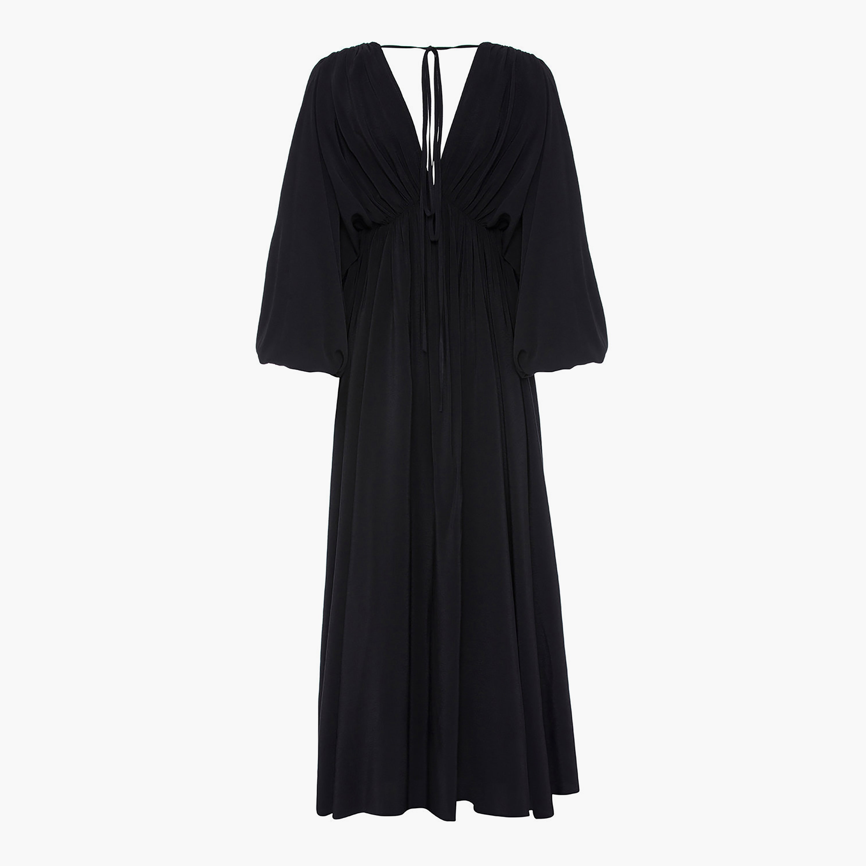 Nocturne Beaded & Ruched Balloon Sleeves Empire Women's Midi Dress-women-clothing-dresses-image-6
