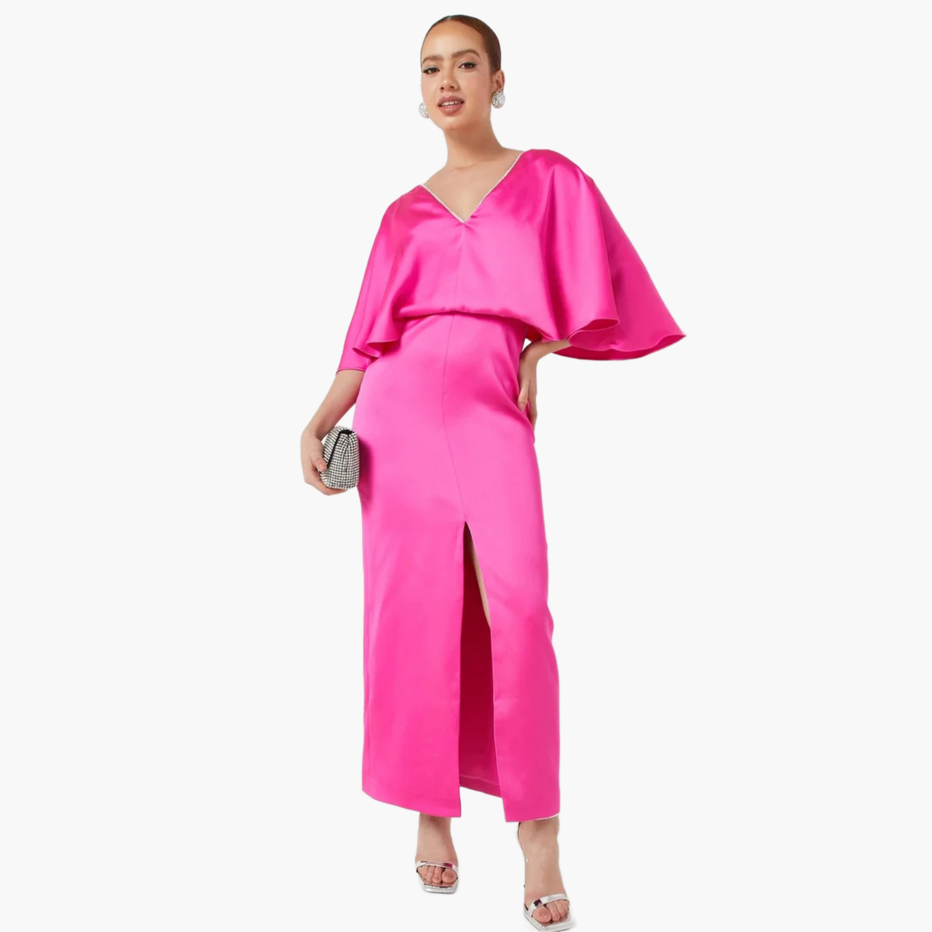فستان ماكسي نسائي بفتحة وأكمام على شكل عباءة من نوكترن-women-clothing-dresses-image-2