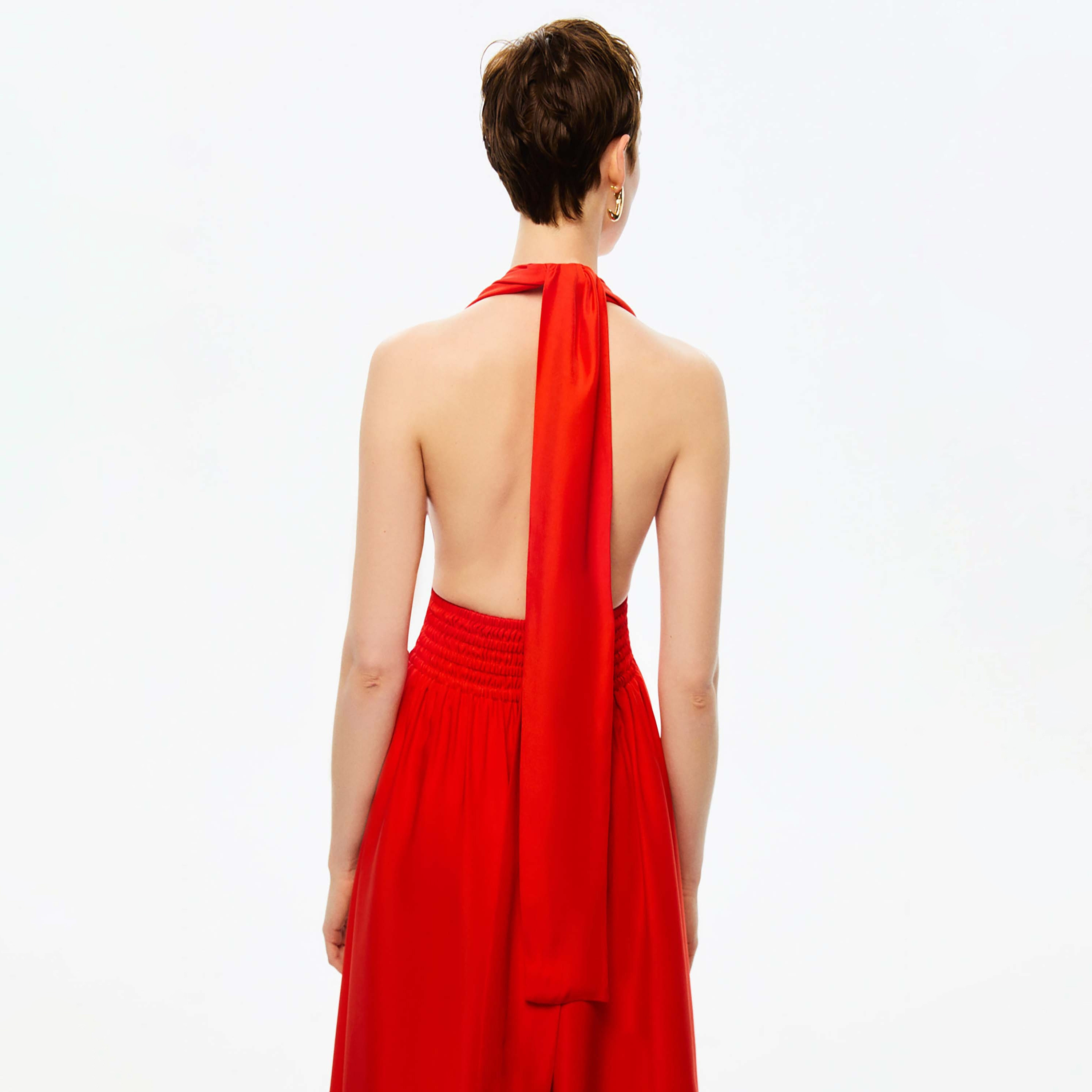 فستان ماكسي نسائي أحمر إمبراطوري بياقة منفوخة من نوكترن-women-clothing-dresses-image-4