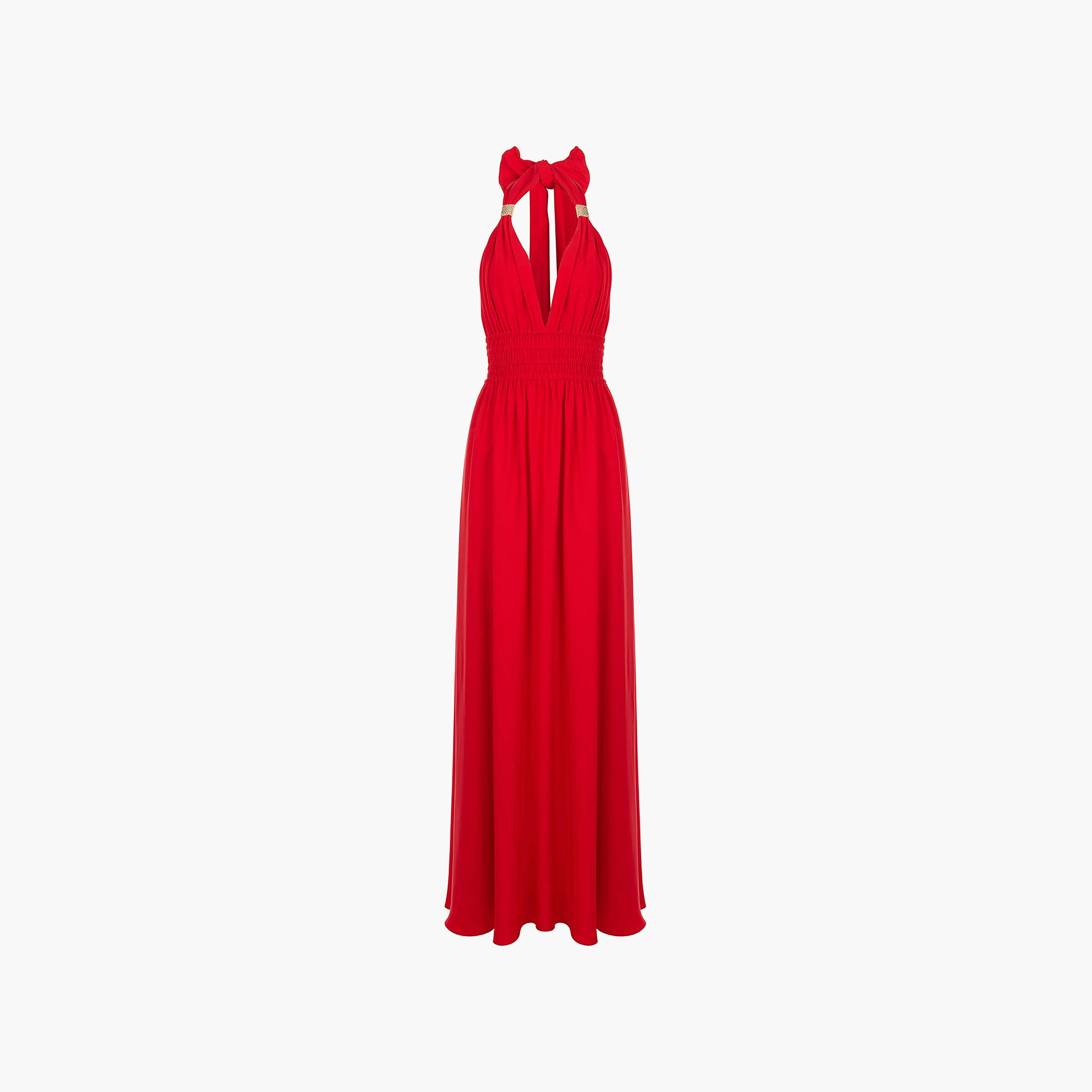 فستان ماكسي نسائي أحمر إمبراطوري بياقة منفوخة من نوكترن-women-clothing-dresses-image-5