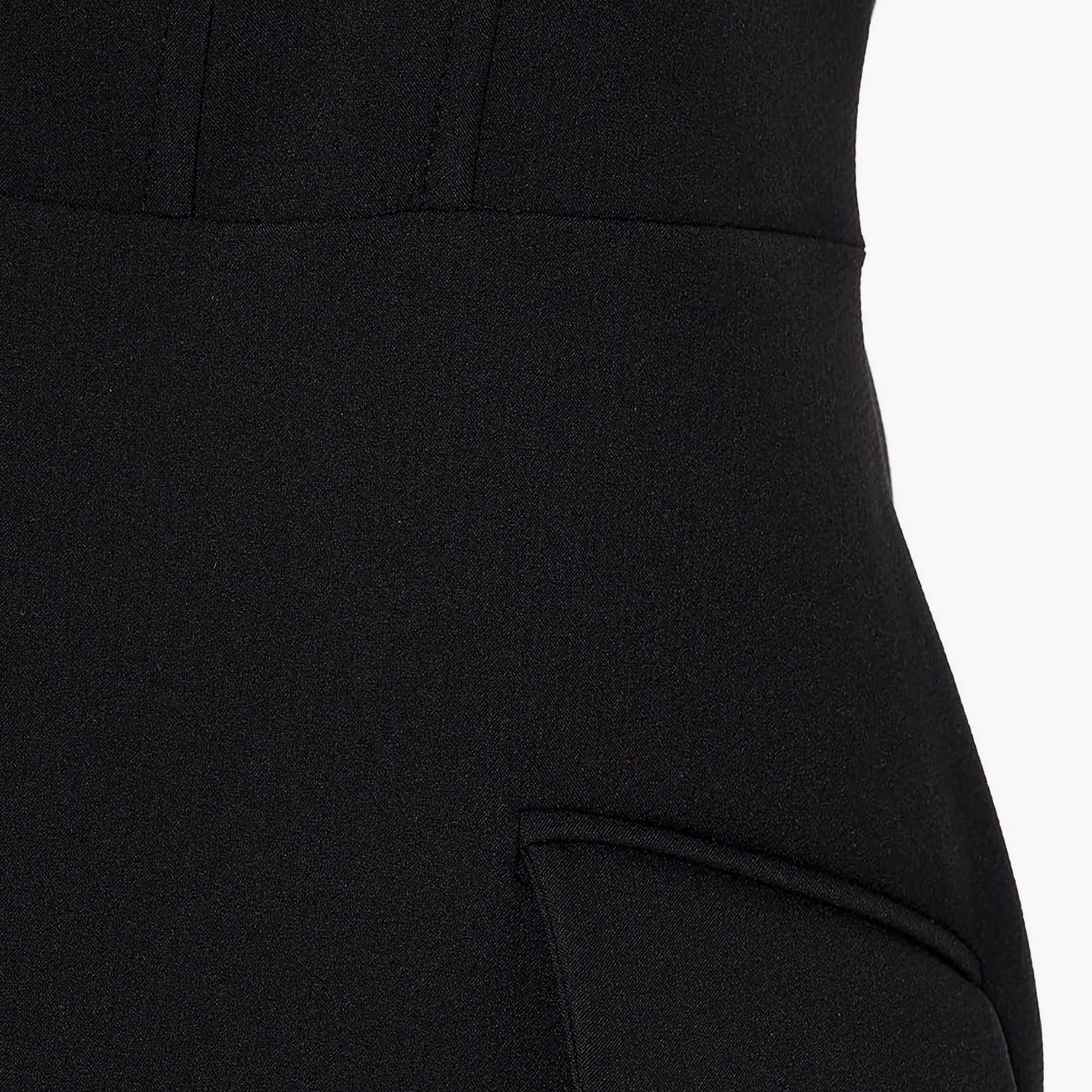 Nocturne Square Neck Cap Sleeves Bodycon Black Women's Mini Dress-women-clothing-dresses-image-3