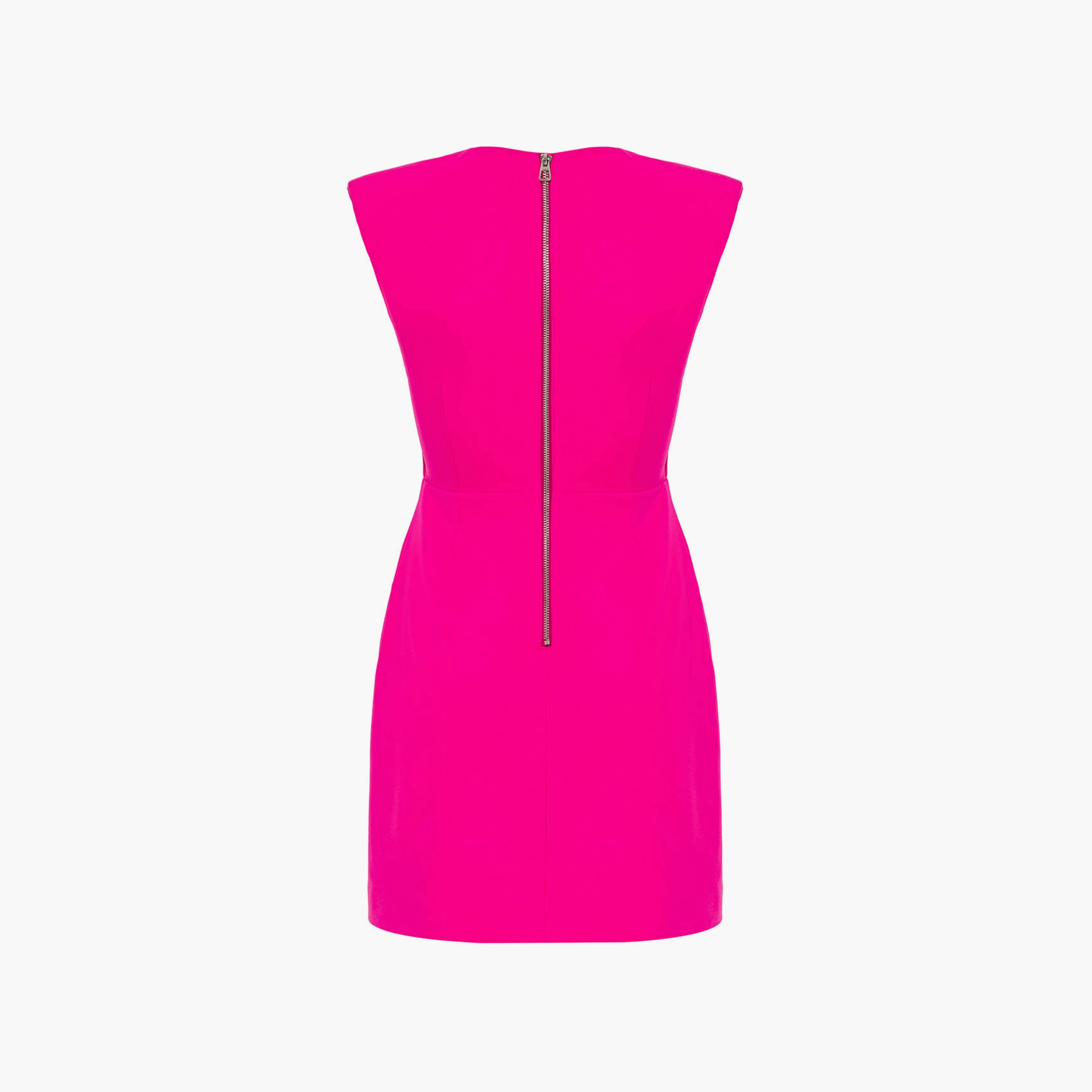 Nocturne Square Neck Cap Sleeves Bodycon Pink Women's Mini Dress-women-clothing-dresses-image-2
