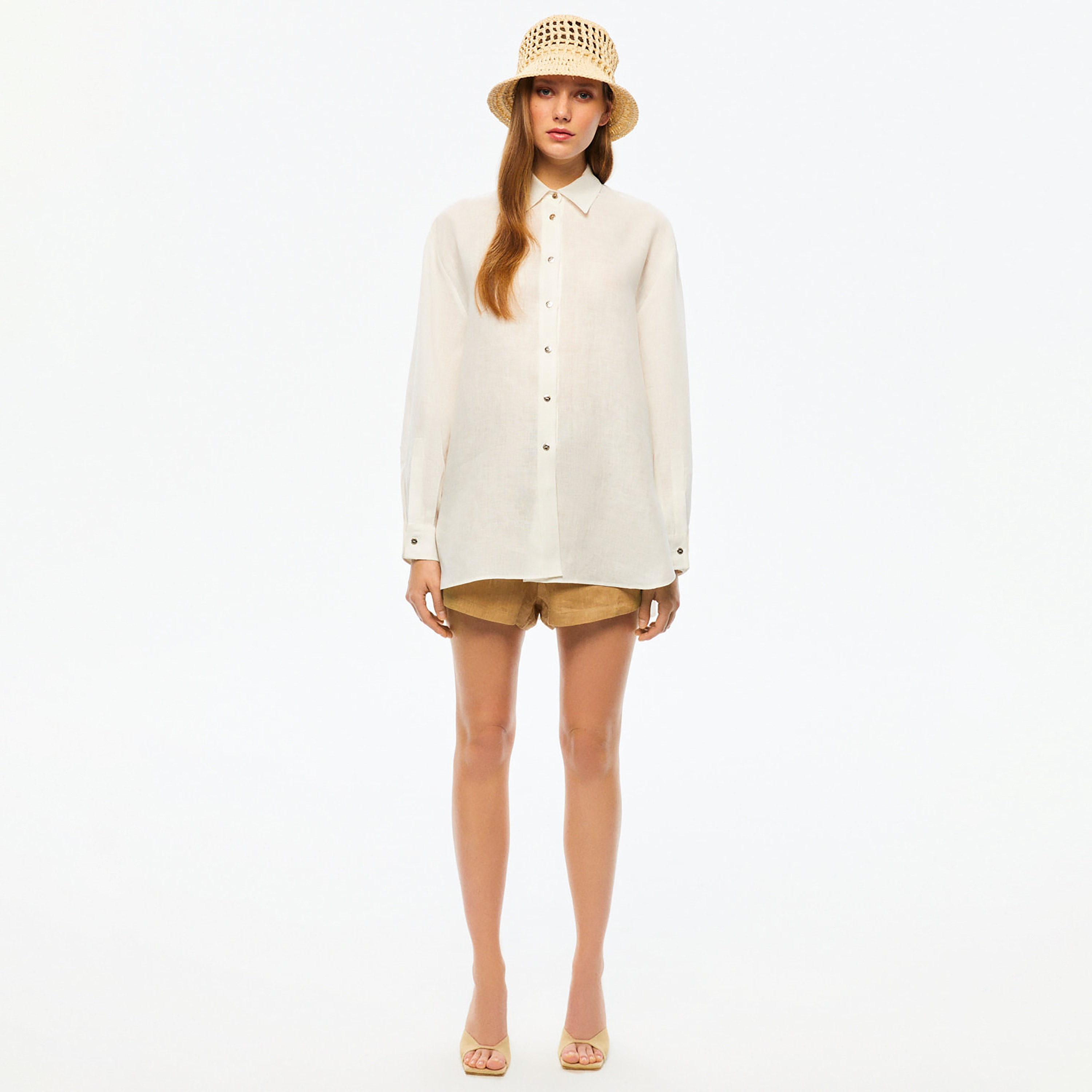 Nocturne Linen Collared Women's Shirt-women-clothing-shirtsandblouses-shirts-image-2