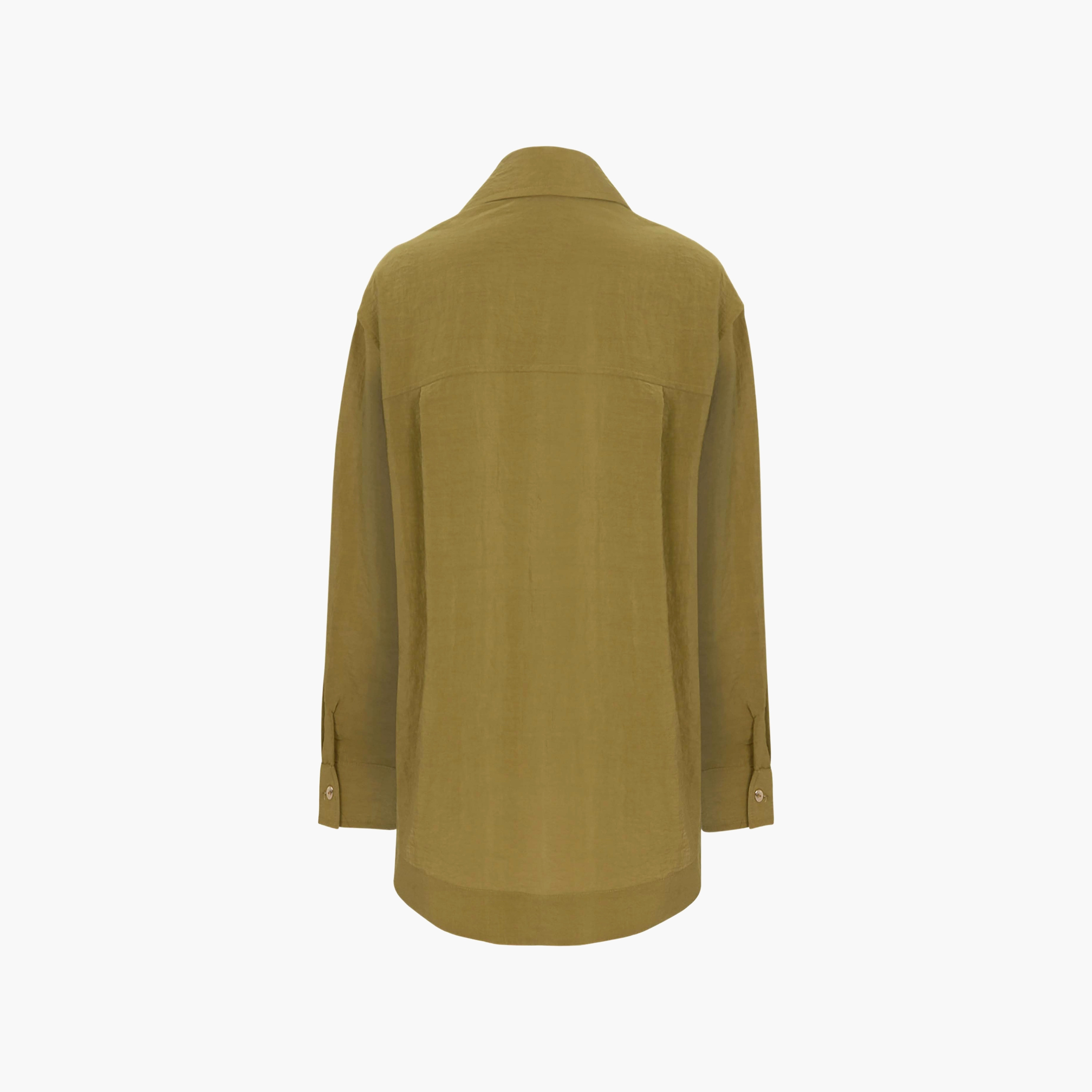 قميص نسائي أخضر زيتوني بياقة معدنية بسحر قميص من نوكترن-women-clothing-shirtsandblouses-shirts-image-4