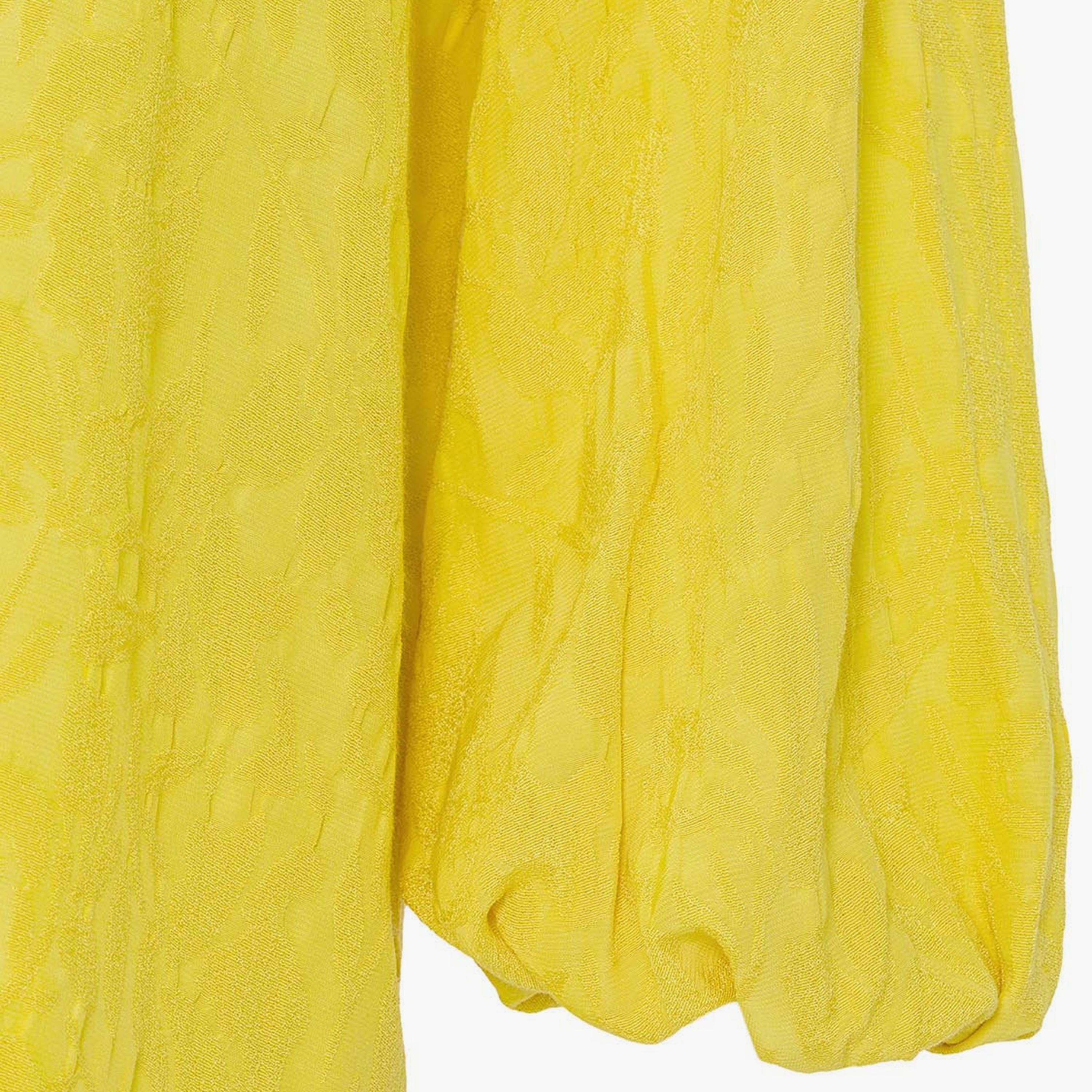 قميص نسائي أصفر من جاكار بياقة وأكمام منفوخة من نوكترن-women-clothing-shirtsandblouses-shirts-image-5