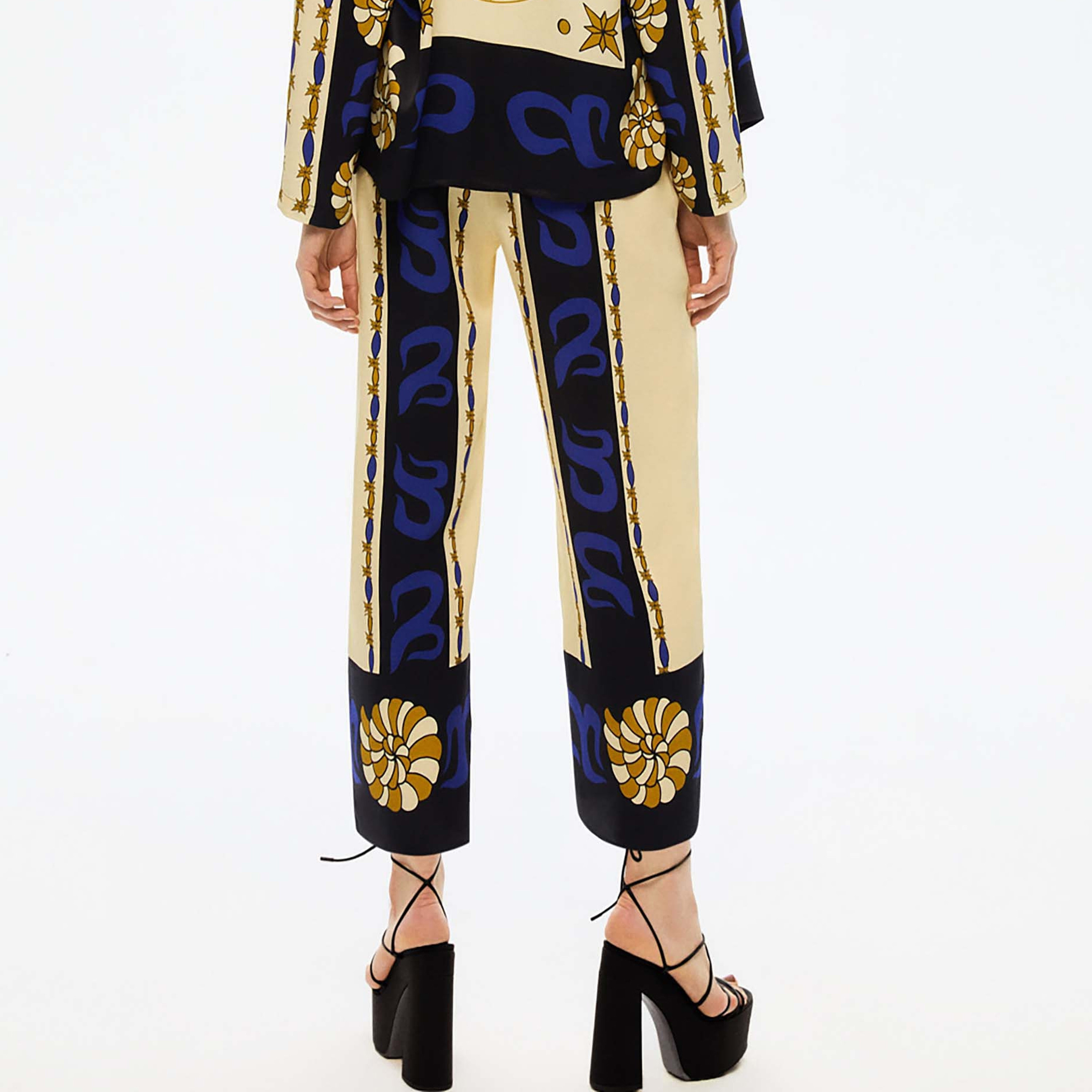 Nocturne Multicolour Cuffed Wide Leg Women's Trousers-women-clothing-bottoms-trousers-image-3