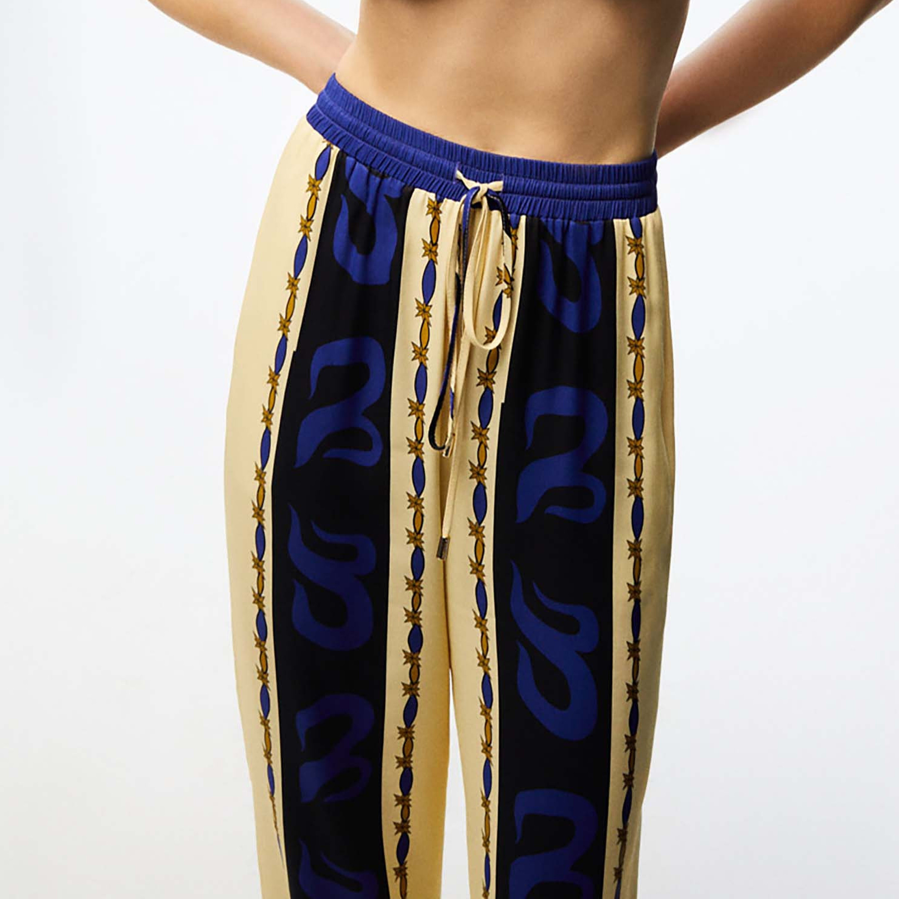 Nocturne Multicolour Cuffed Wide Leg Women's Trousers-women-clothing-bottoms-trousers-image-4