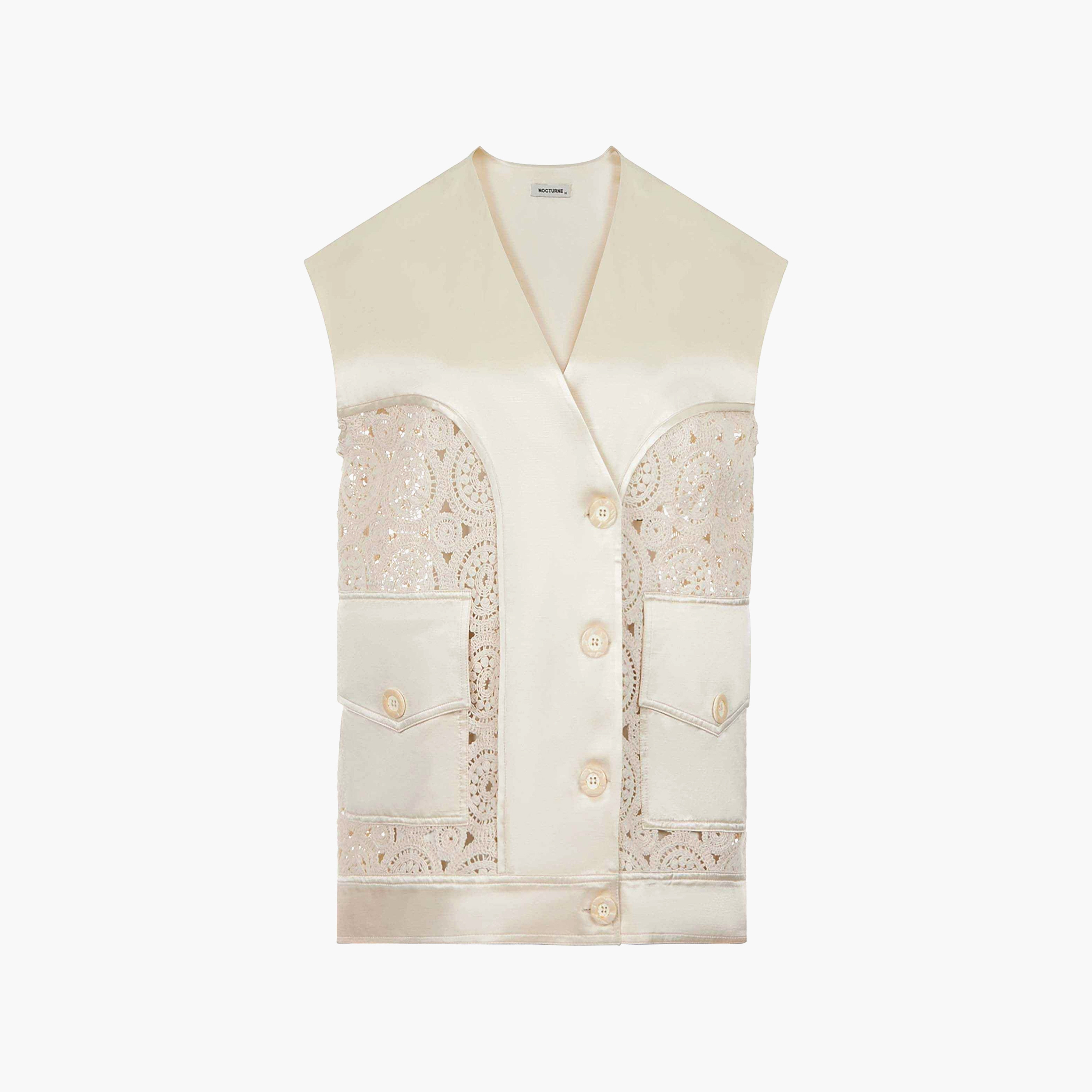 سترة نسائية عملية كروشيه كريمي من نوكترن-women-winterwear-coatsandjackets-waistcoats-image-5