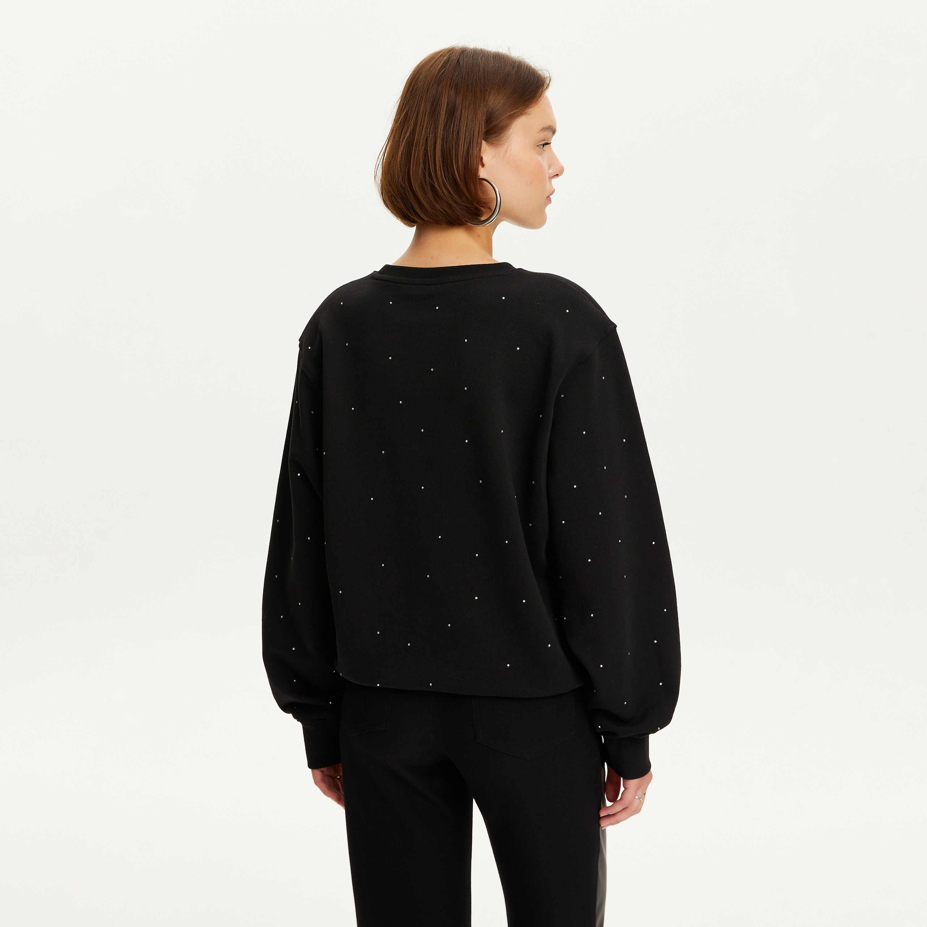 Nocturne Rhinestone Black Women's Sweatshirt-women-clothing-hoodiesandsweatshirts-sweatshirts-image-2
