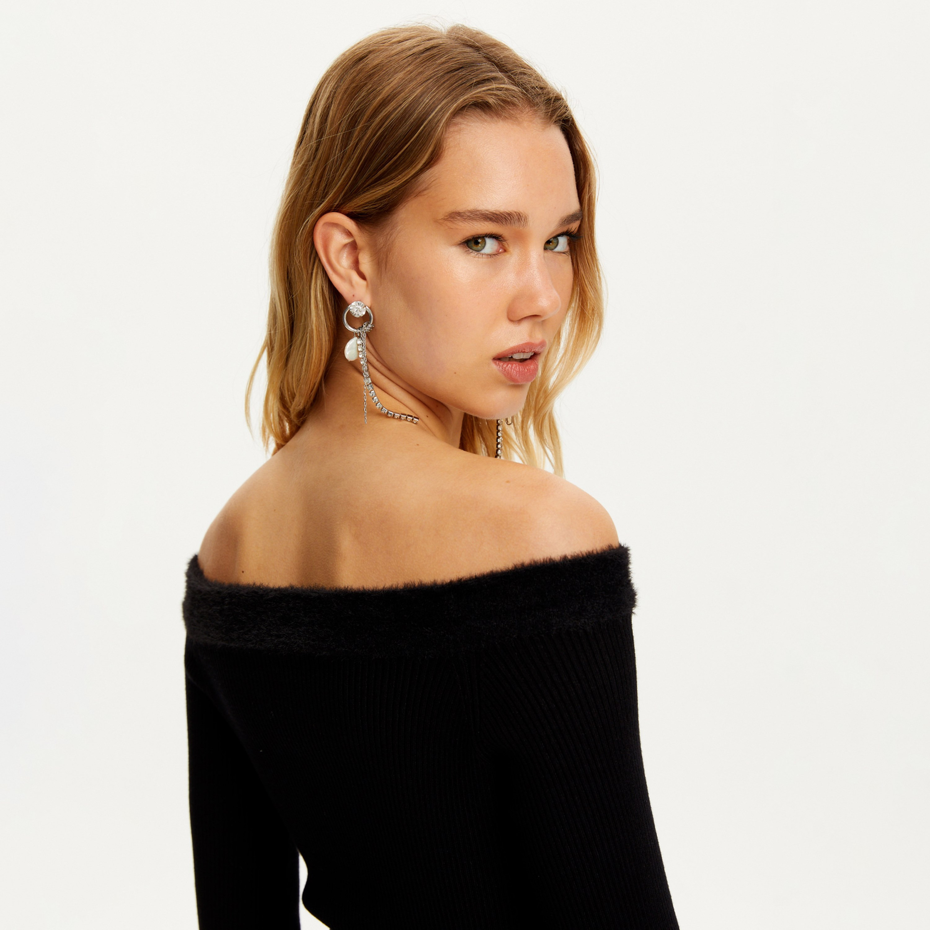 Nocturne Off-shoulder Black Women's Sweater-women-clothing-cardigansandjumpers-jumpers-image-2