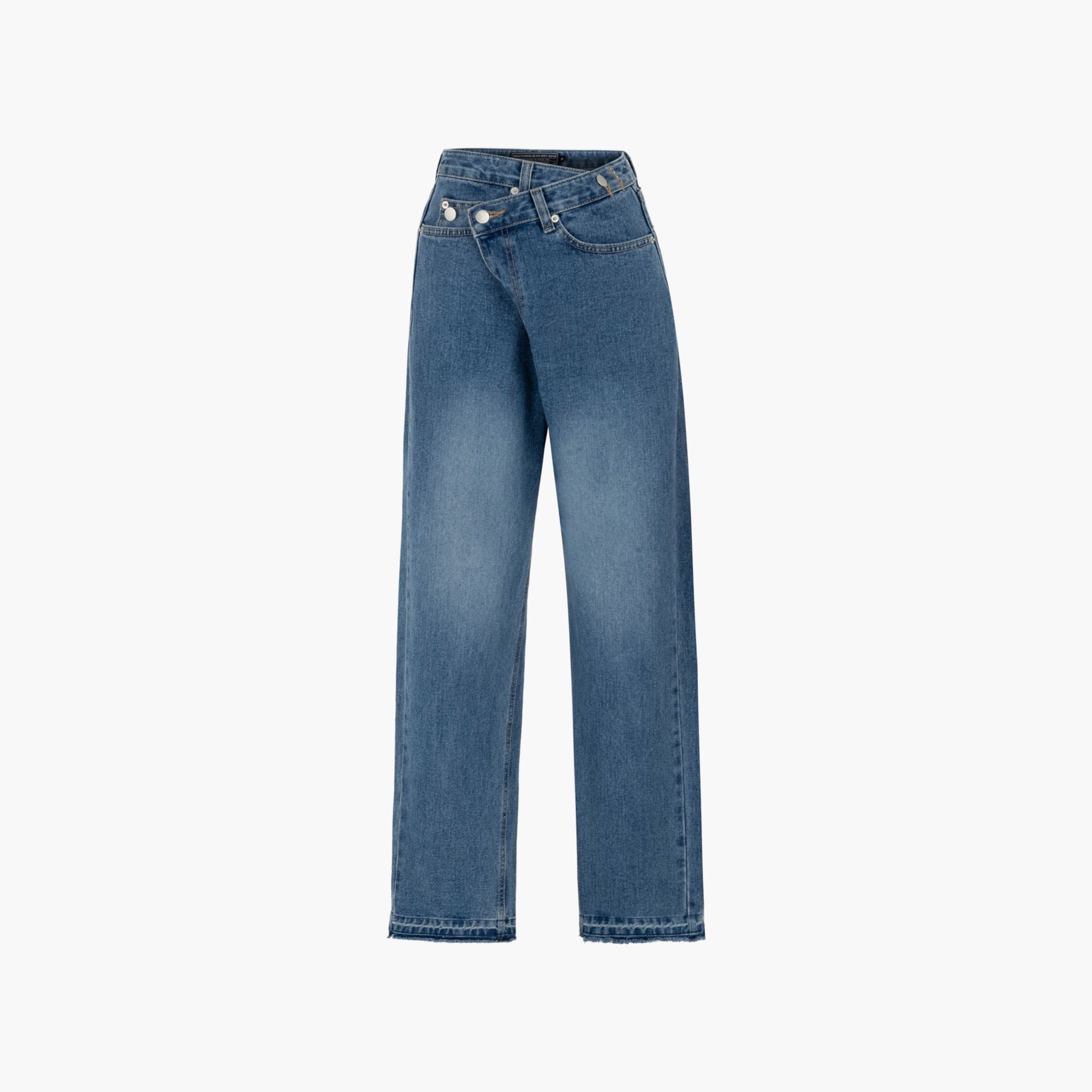 Nocturne Blue Straight Leg Women's Jeans-women-clothing-bottoms-jeans-image-1