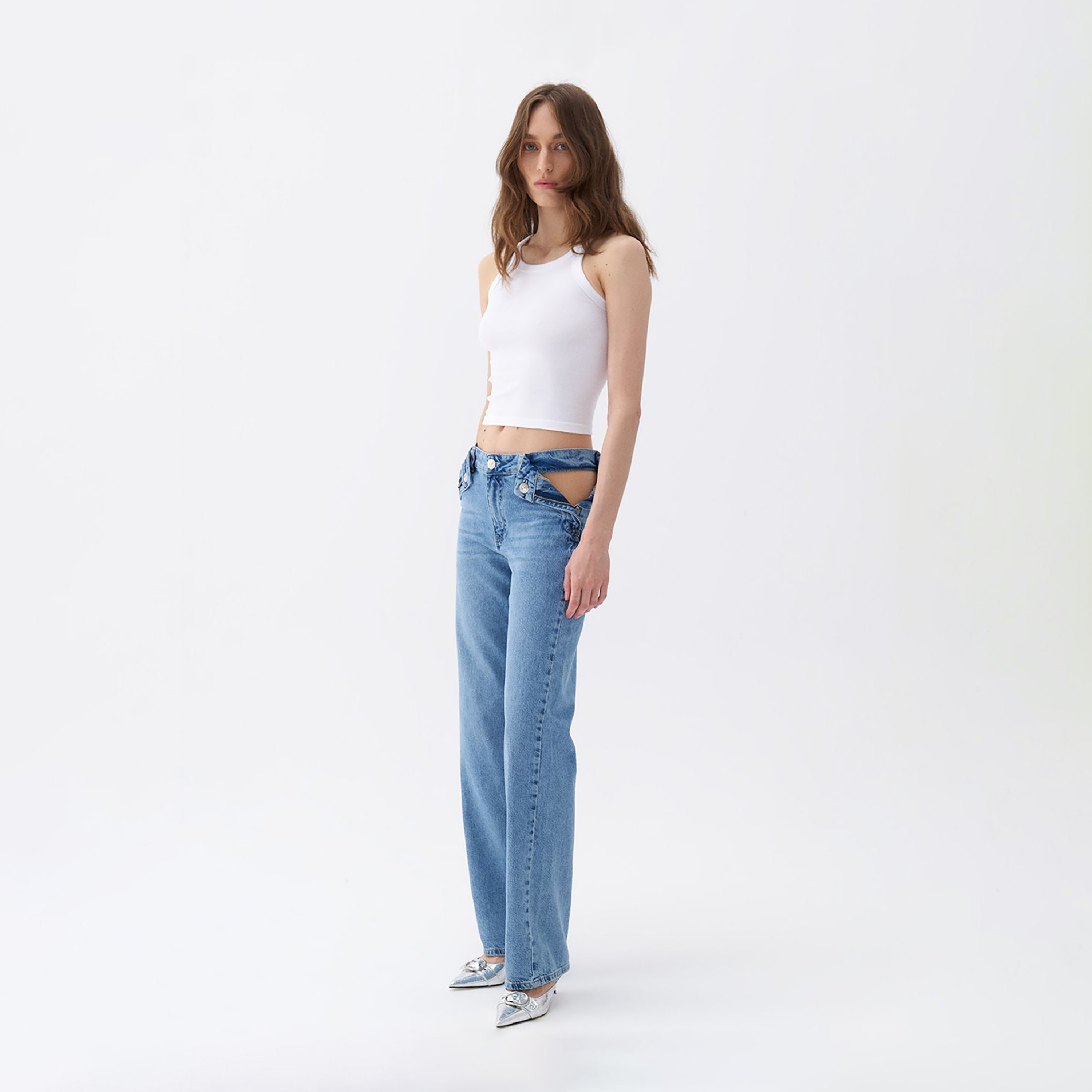 Nocturne Blue Wide Leg Women's Windowed Jeans-women-clothing-bottoms-jeans-image-5