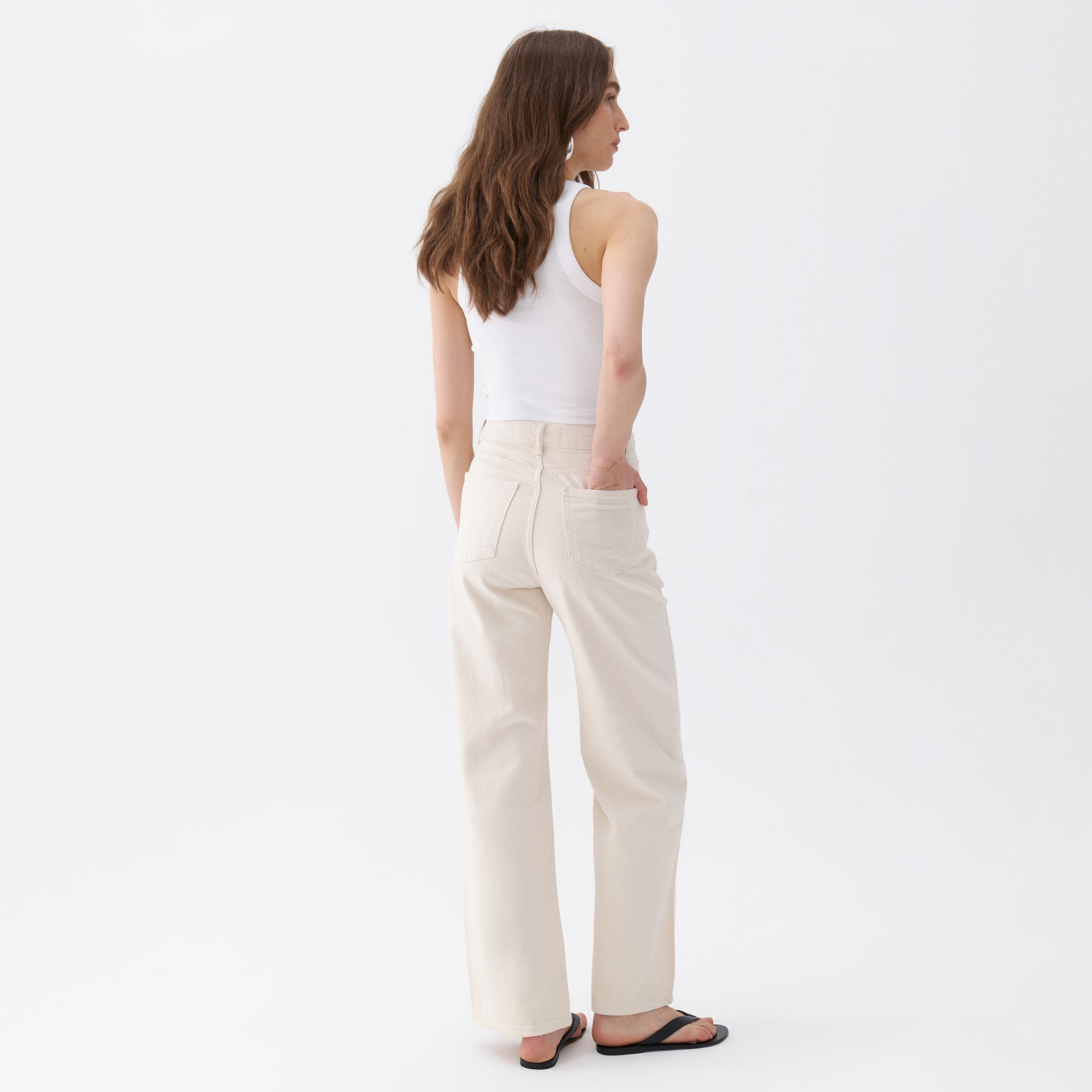 Nocturne Cream Wide Leg Women's Jeans-women-clothing-bottoms-jeans-image-4