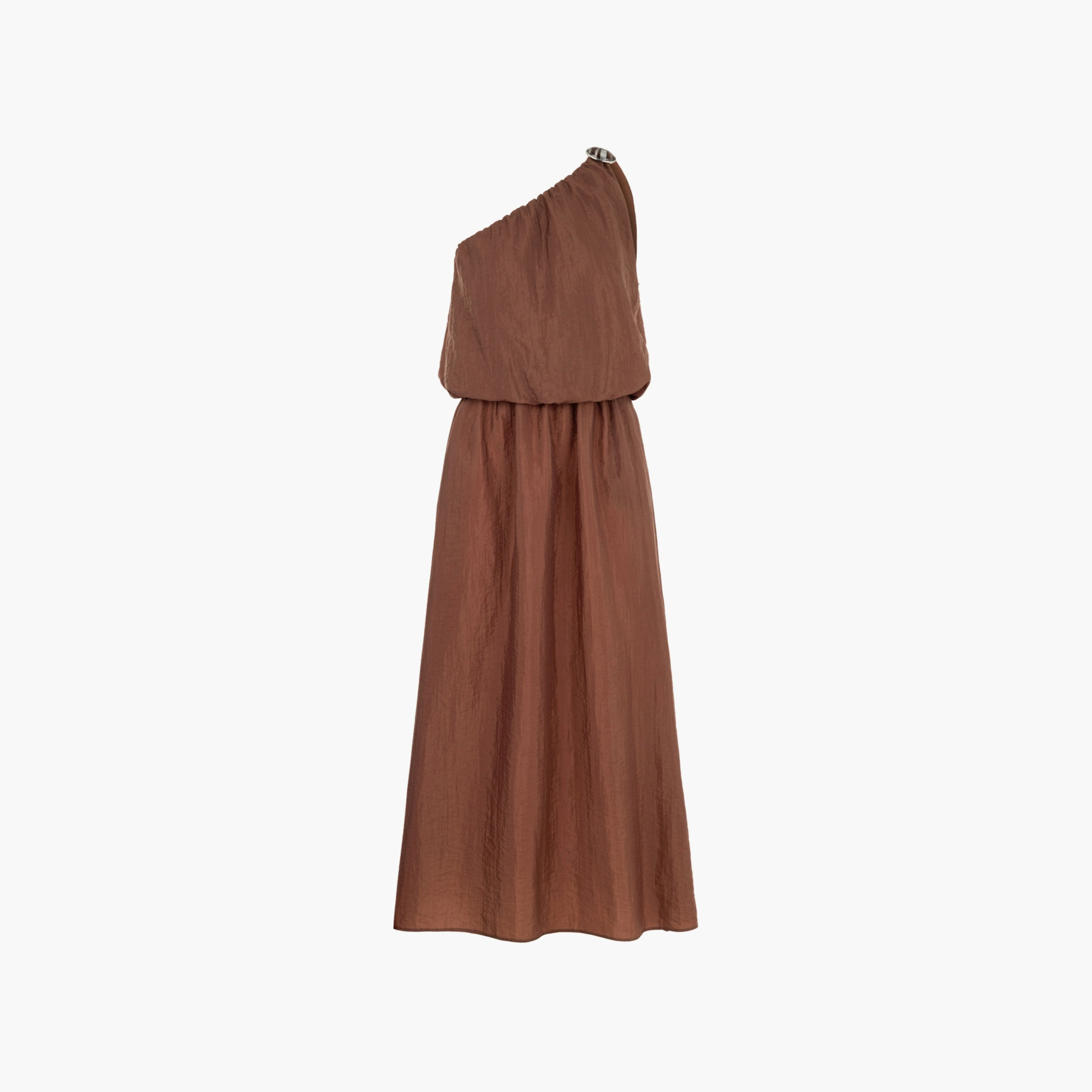 Nocturne One-Shoulder Brown Women's Midi Dress-women-clothing-dresses-image-3