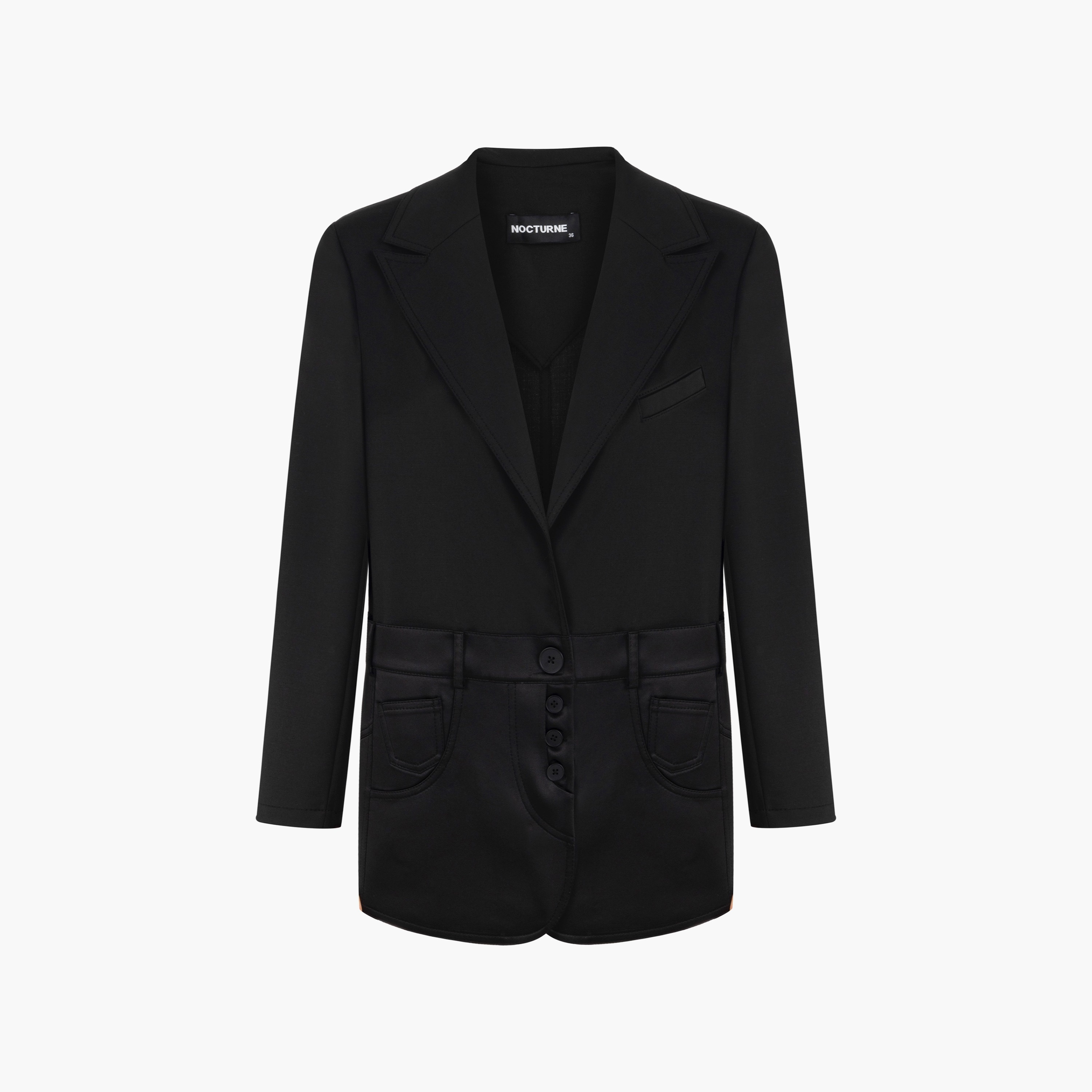 Nocturne Notch Collar Black Women's Blazer-women-clothing-coatsandjackets-blazers-image-5