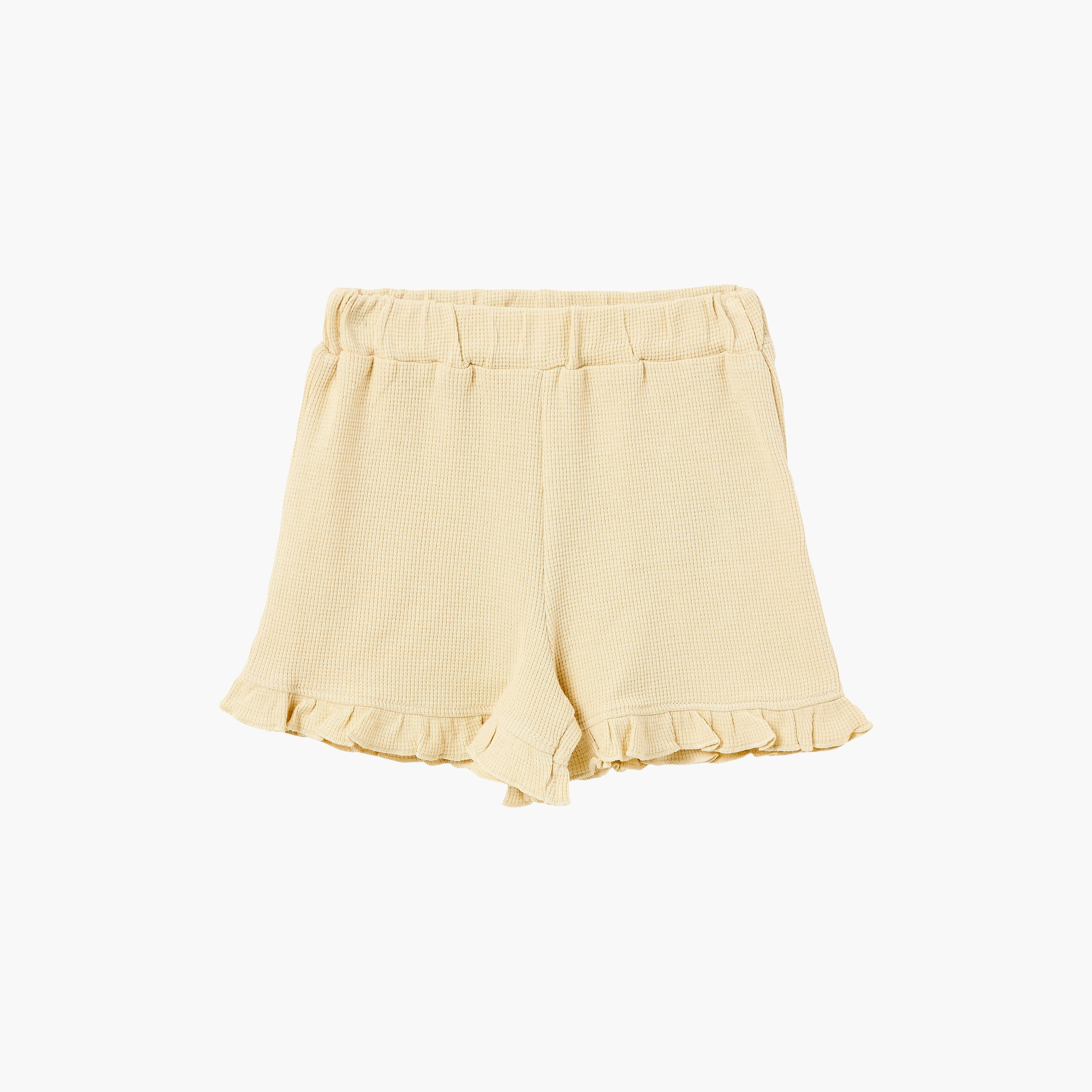 طقم بلوزة "أشعة الشمس" بياقة كشكشة وشورت قماش وافل من ديركجي-girls-clothing-setsandcoords-image-5