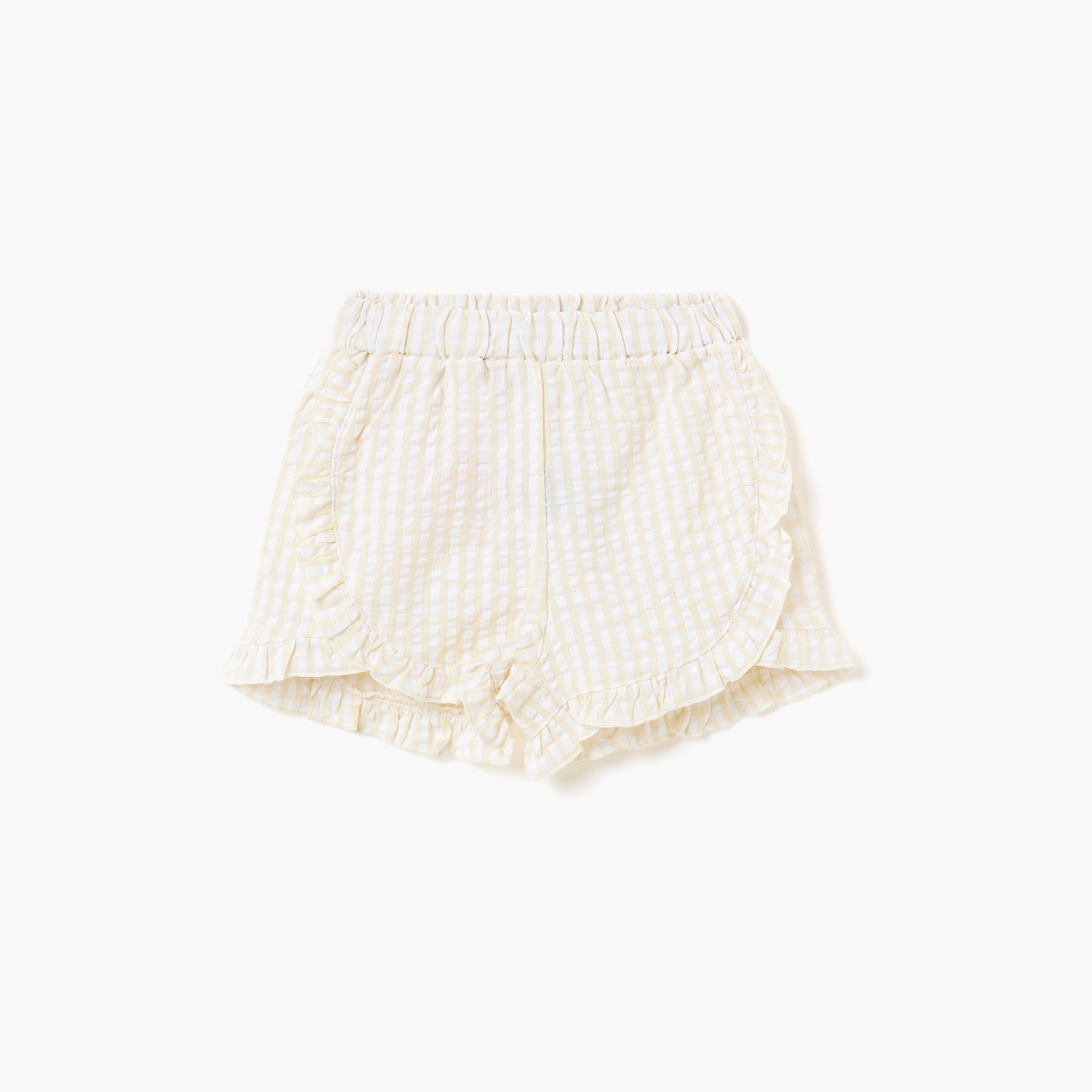 طقم بلوزة محبوك بتصميم "وافل" وتفاصيل كشكشة مع شورت من ديركجي-girls-clothing-setsandcoords-image-7