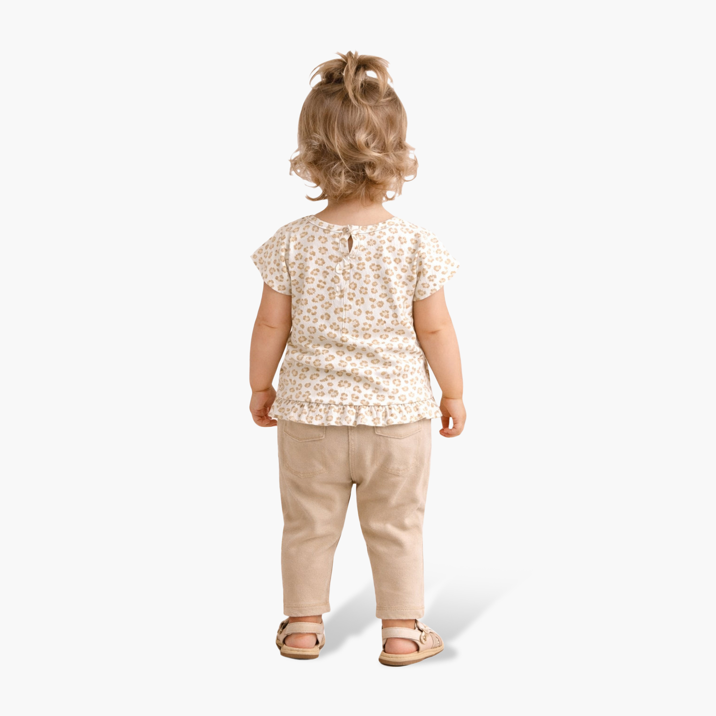 Dirkje Little Leopard Ruffle Top & Soft Twill Joggers Set-girls-clothing-setsandcoords-image-2