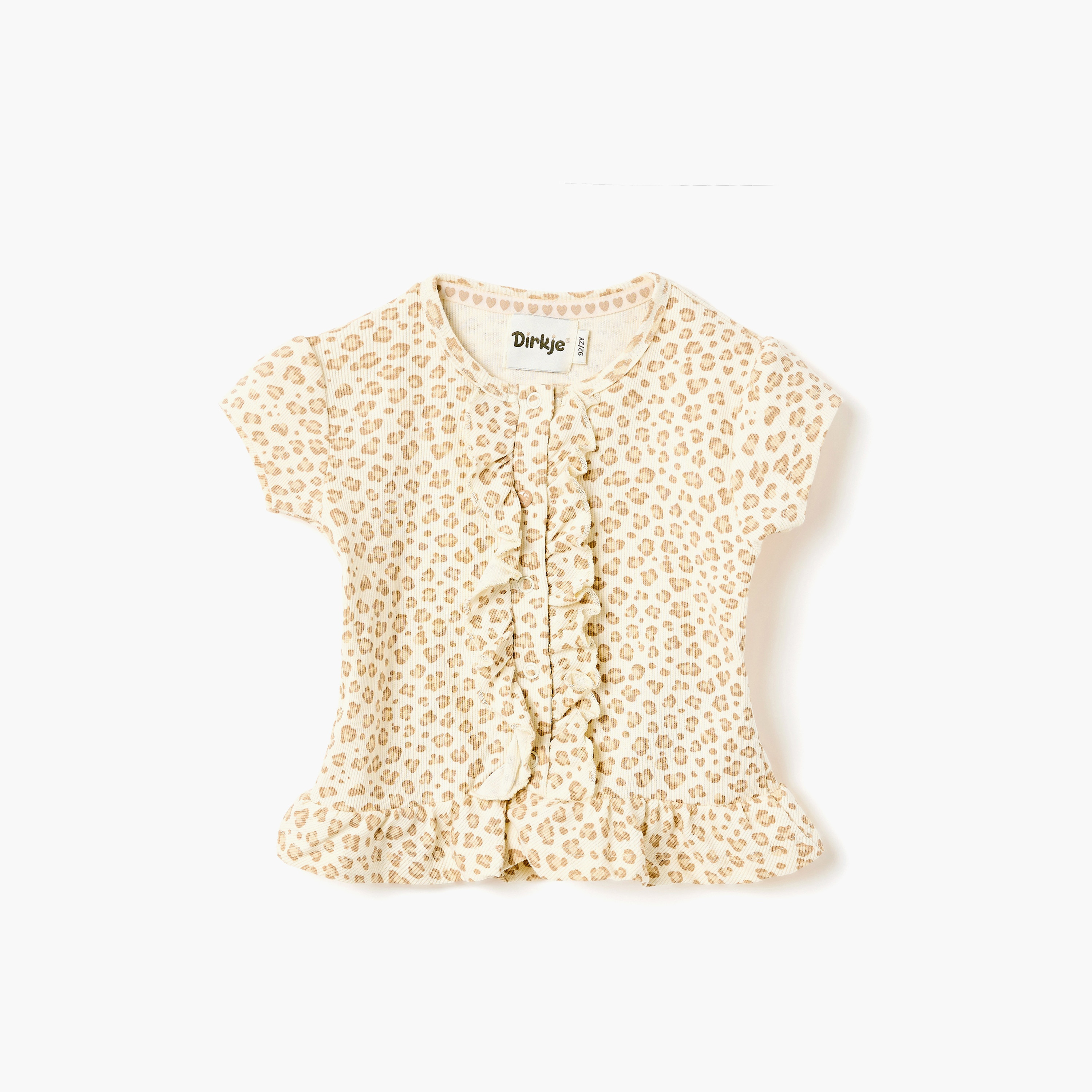 Dirkje Little Leopard Ruffle Top & Soft Twill Joggers Set-girls-clothing-setsandcoords-image-4
