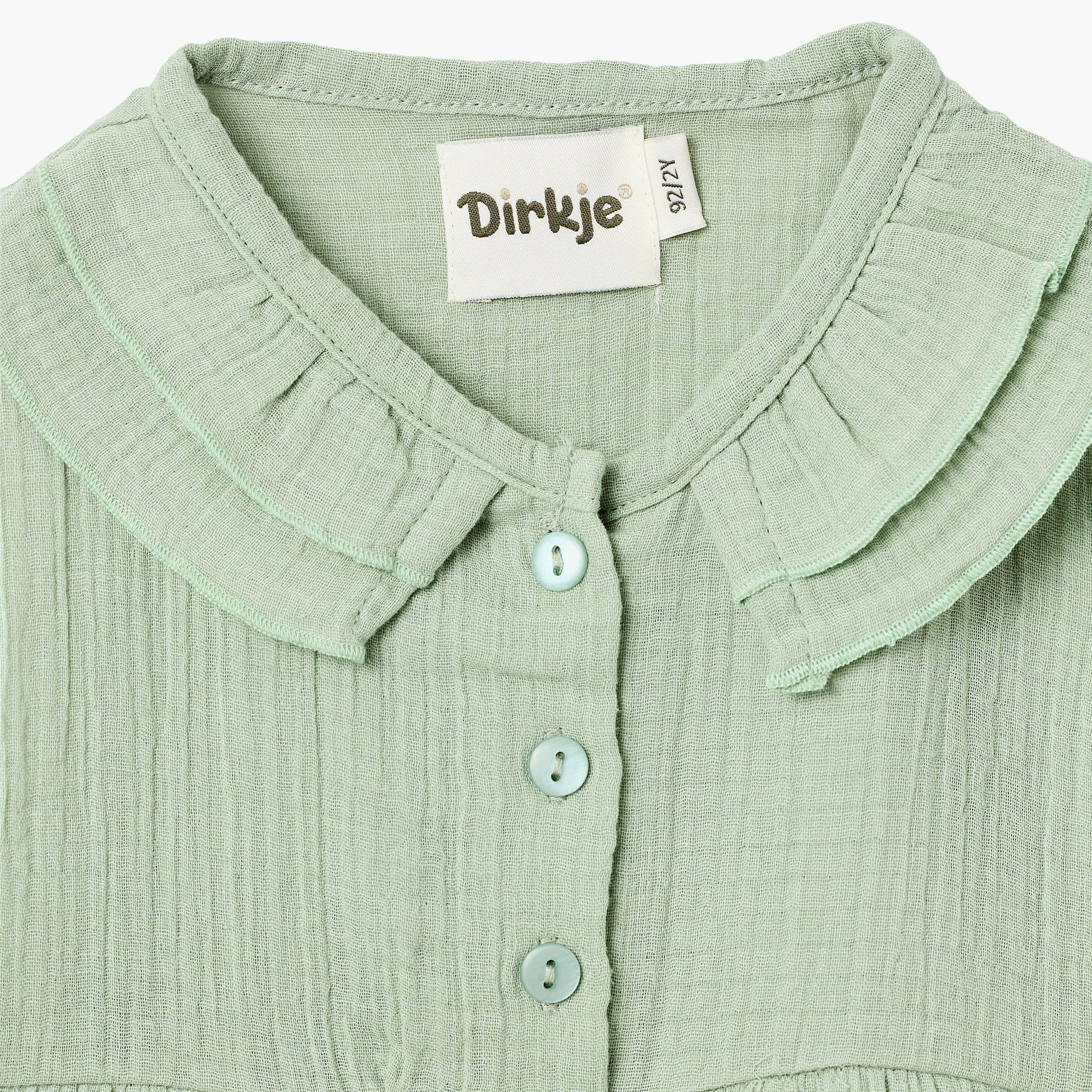 Dirkje Mint Muslin Frill-Collar Dress & matching Headband Set-girls-clothing-dressesandjumpsuits-image-6