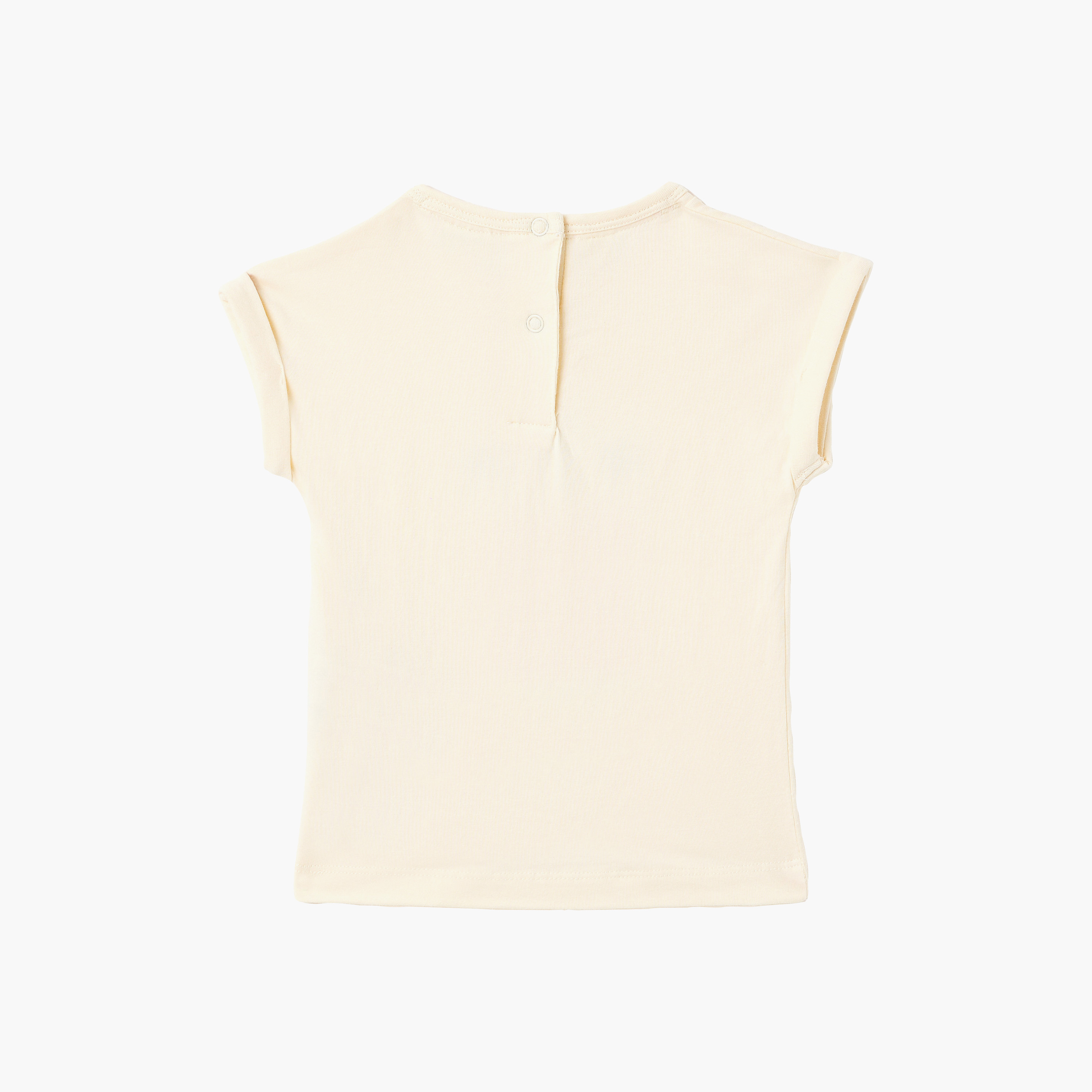 طقم بلوزة بكشكشة وشورت من قماش الوافل بنقشة "Sunny Meadow" من ديركجي-girls-clothing-setsandcoords-image-3