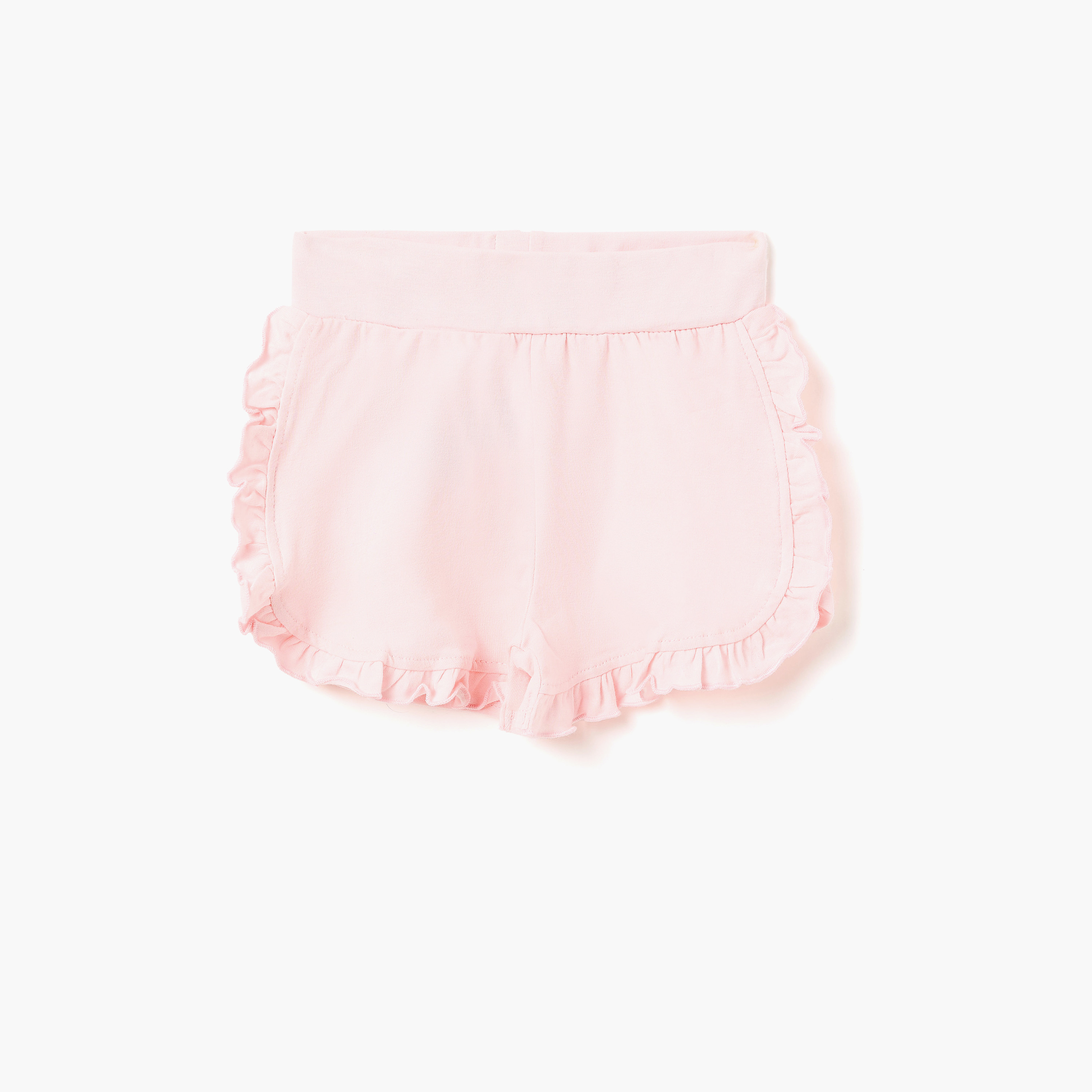 طقم بلوزة بكشكشة وشورت من قماش الوافل بنقشة "Sunny Meadow" من ديركجي-girls-clothing-setsandcoords-image-4