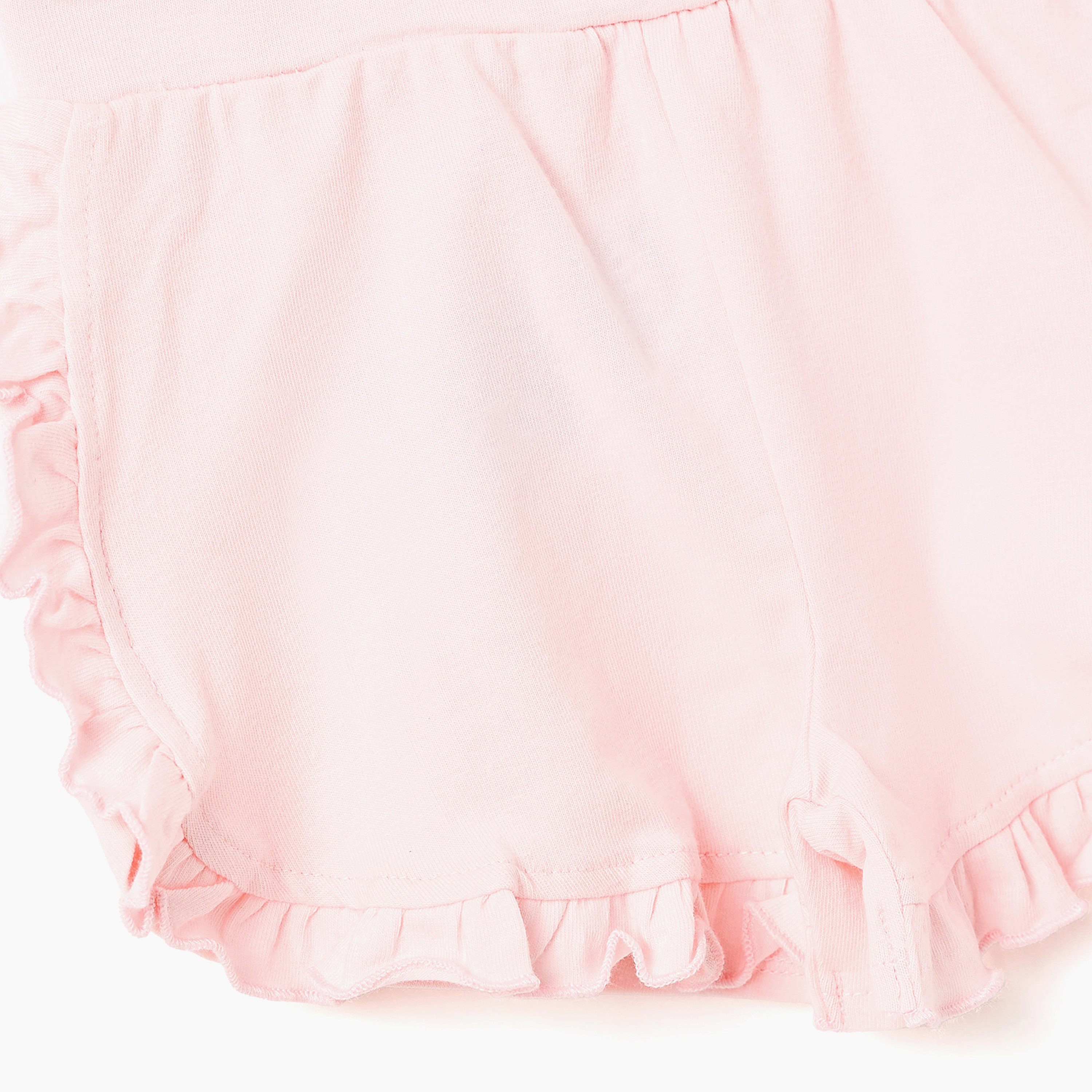 طقم بلوزة بكشكشة وشورت من قماش الوافل بنقشة "Sunny Meadow" من ديركجي-girls-clothing-setsandcoords-image-8