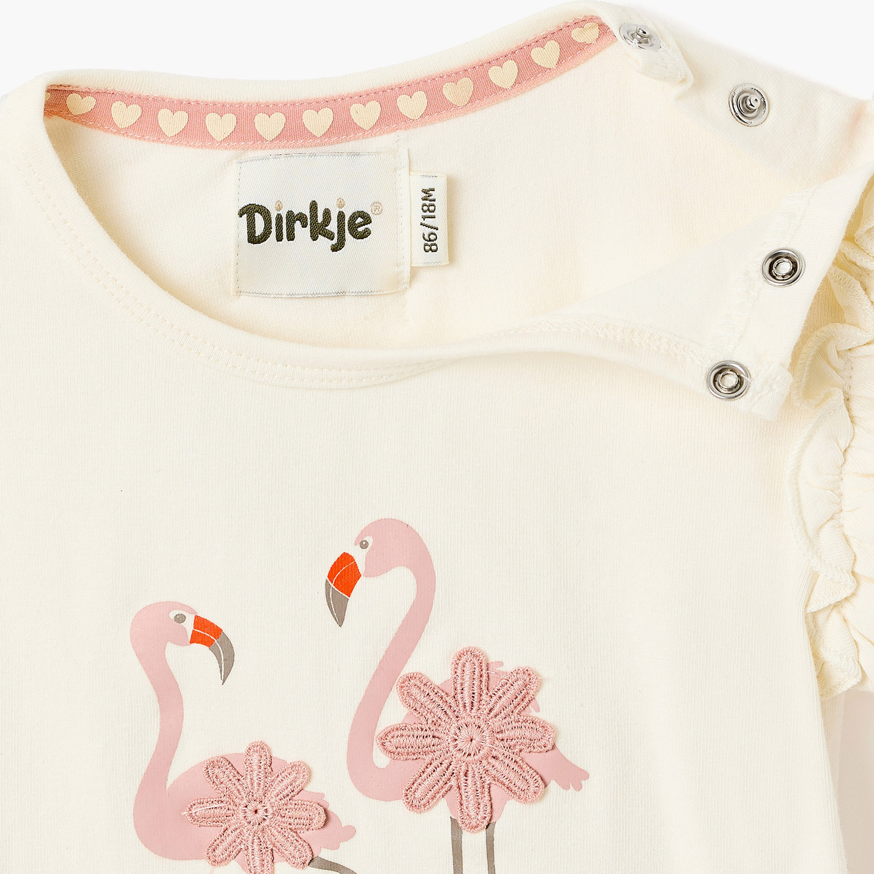 Dirkje Flamingo Ruffle-Sleeve Tee & Bow-Trim Shorts Set-girls-clothing-setsandcoords-image-10