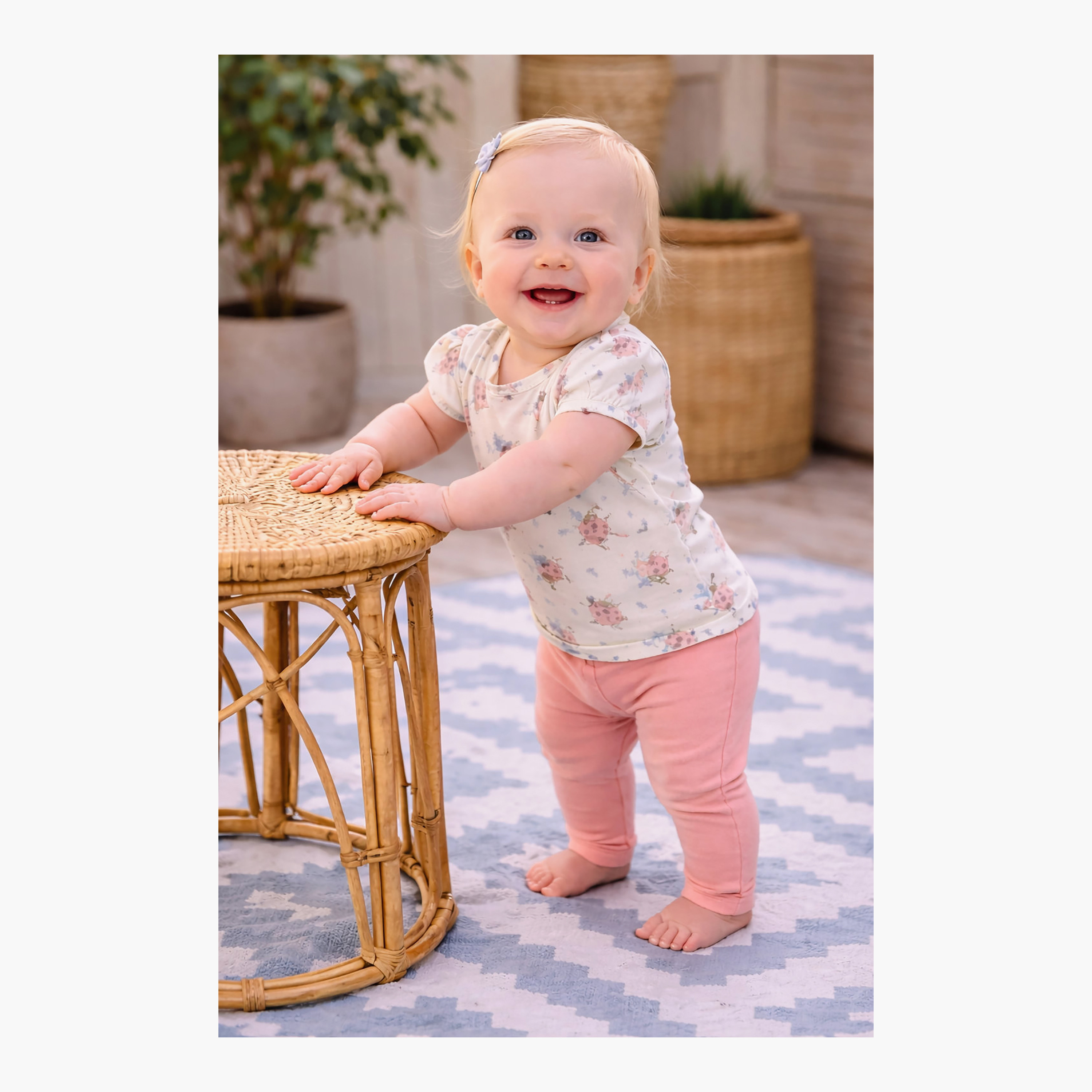 Dirkje Ladybug Flutter Ruffle-Sleeve Tee & Bow-Waist Leggings Set-girls-clothing-setsandcoords-image-6