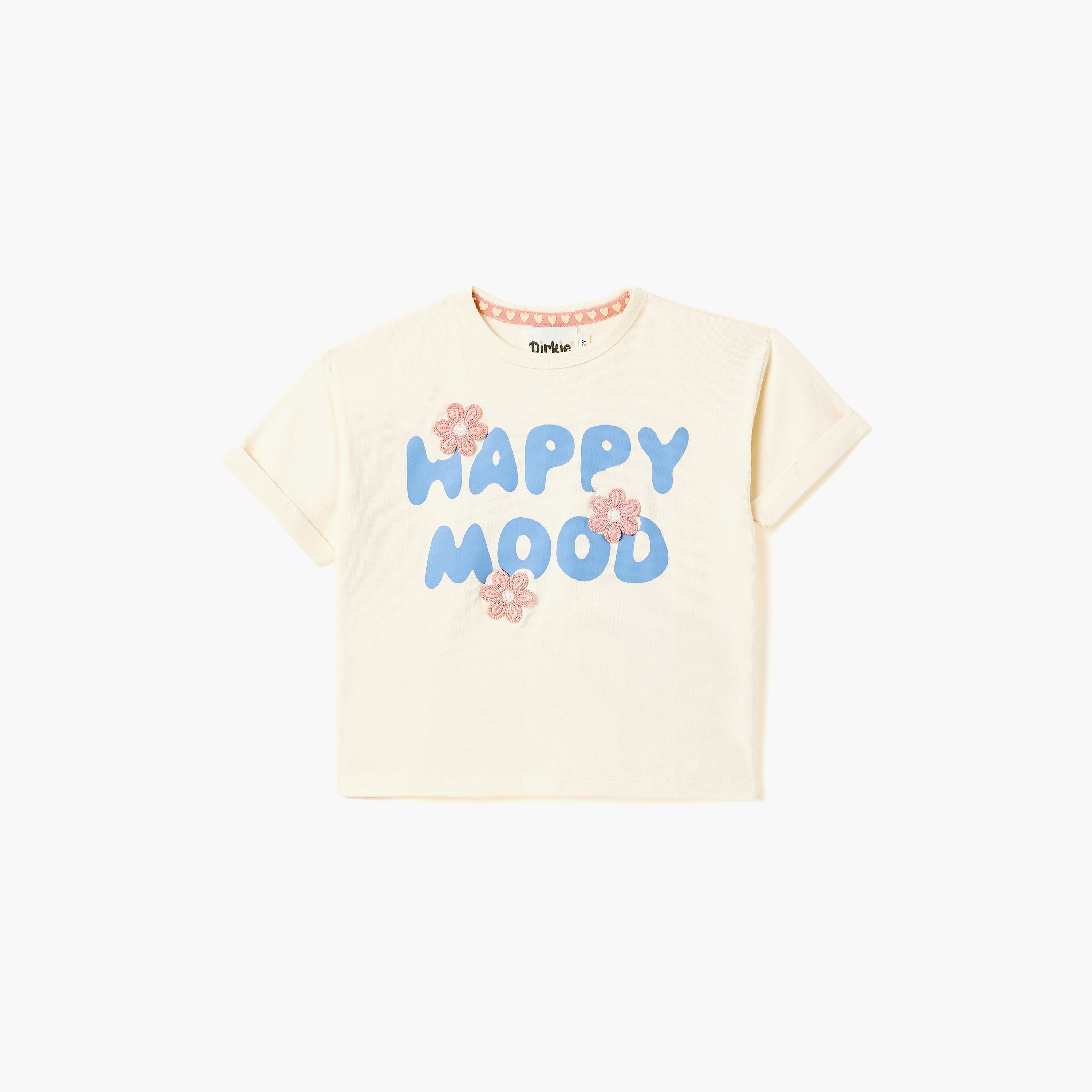 طقم بلوزة "Happy Mood" بتفاصيل كشكشة وطبعة دعسوقة مع شورت من ديركجي-girls-clothing-setsandcoords-image-2