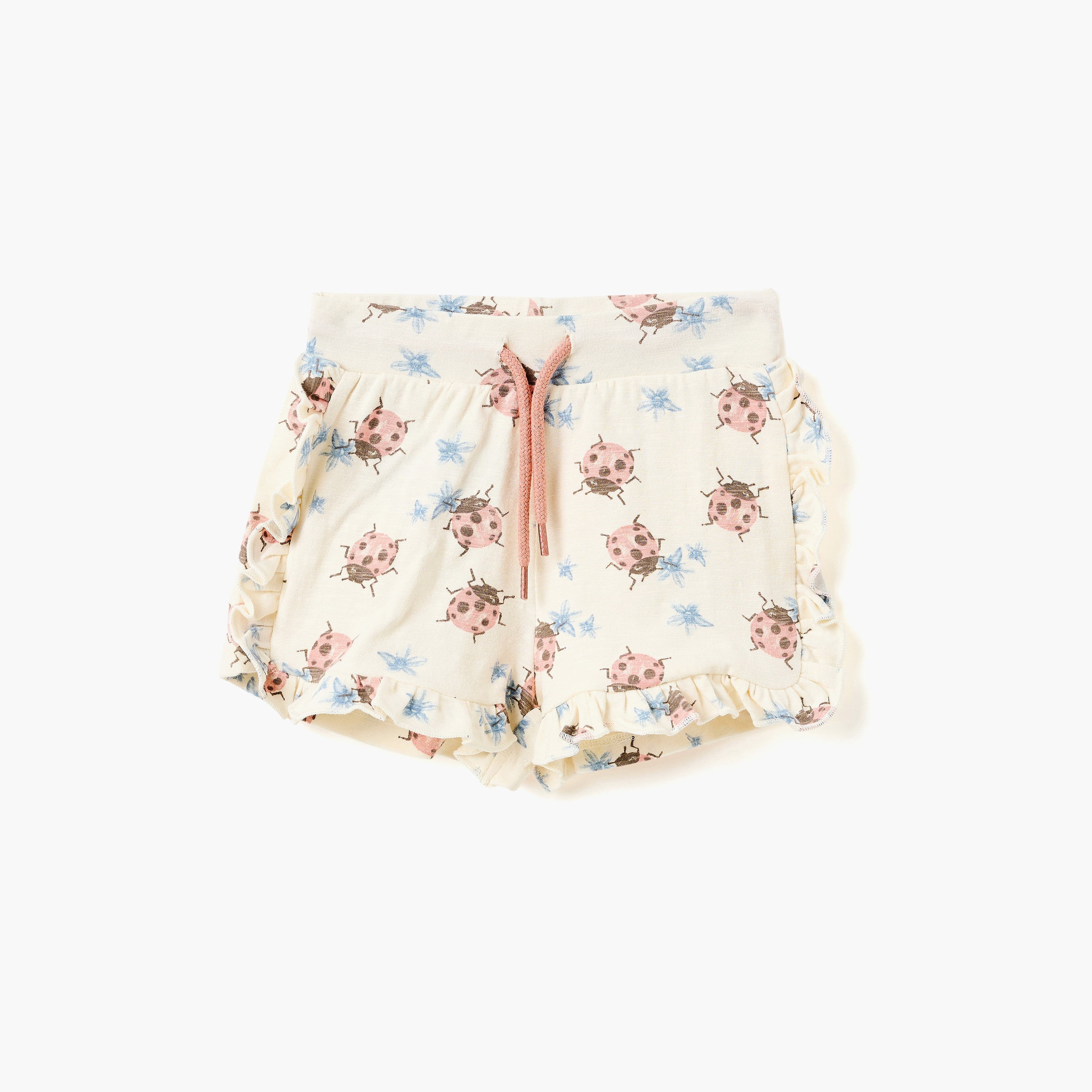 طقم بلوزة "Happy Mood" بتفاصيل كشكشة وطبعة دعسوقة مع شورت من ديركجي-girls-clothing-setsandcoords-image-4