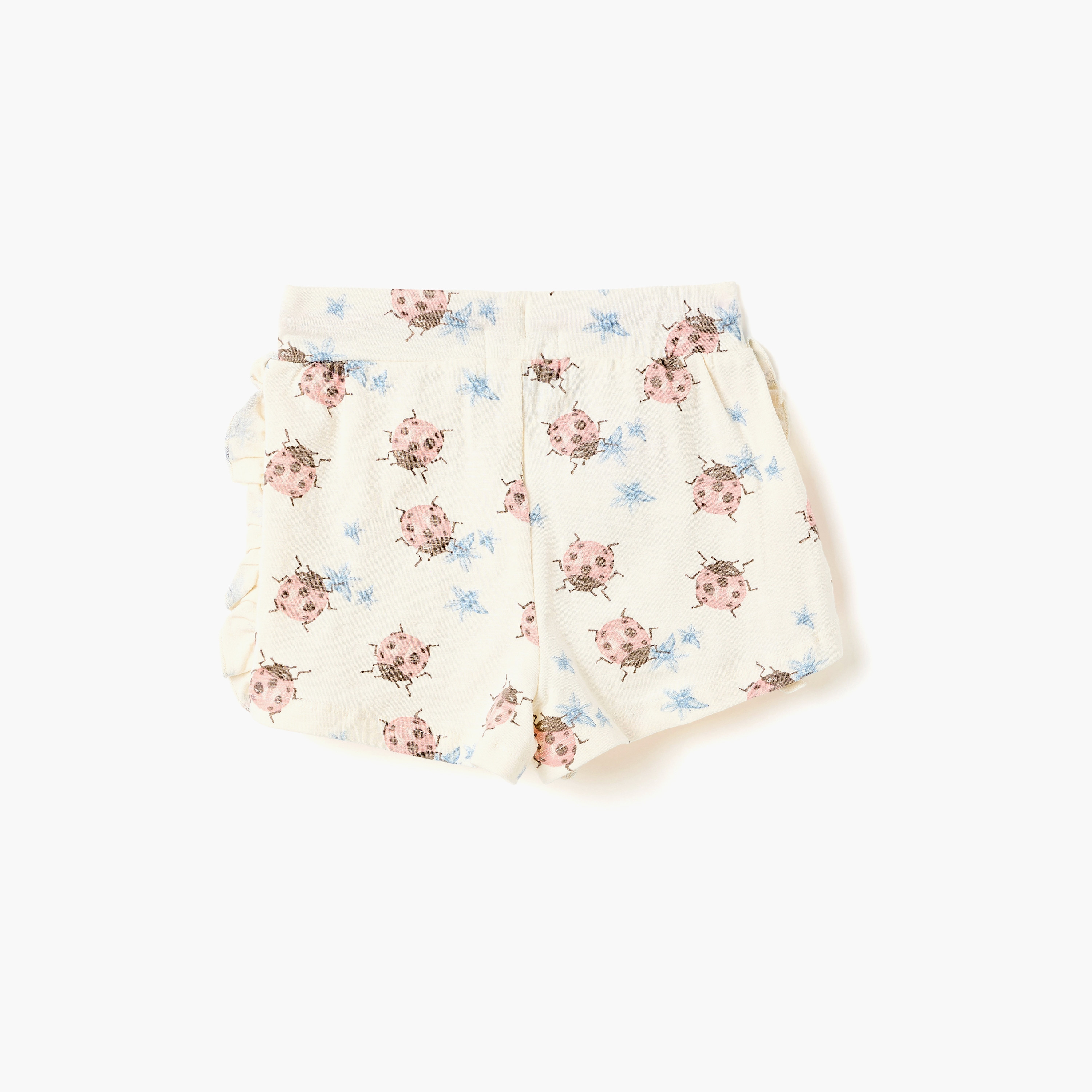 Dirkje Happy Mood Ladybug Ruffle-Trim Top & Shorts Set-girls-clothing-setsandcoords-image-5