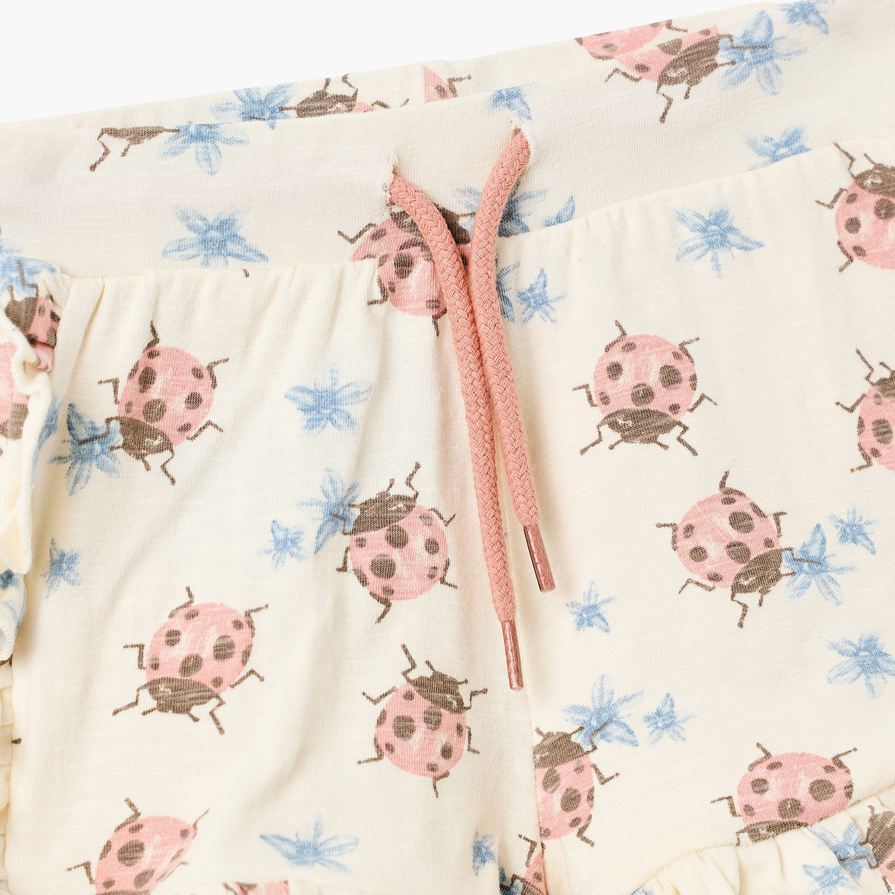 Dirkje Happy Mood Ladybug Ruffle-Trim Top & Shorts Set-girls-clothing-setsandcoords-image-8