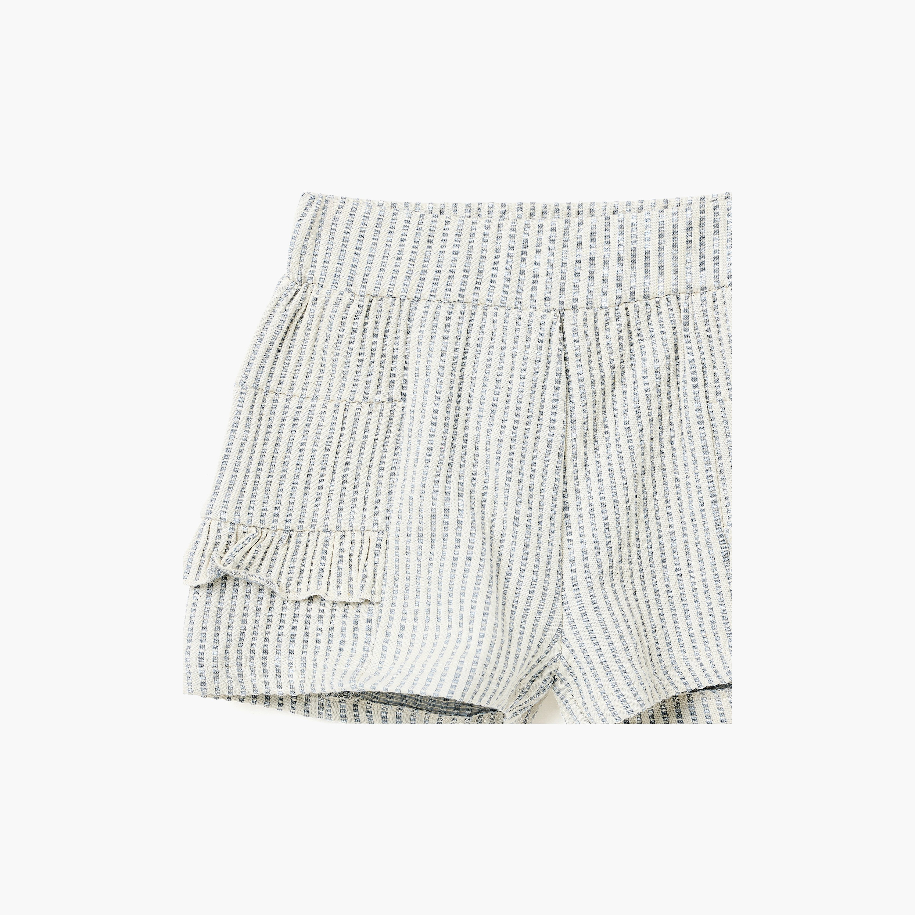 Dirkje Blue-Stripe Seersucker Button-Up Top & Ruffle-Trim Shorts Set-girls-clothing-setsandcoords-image-9