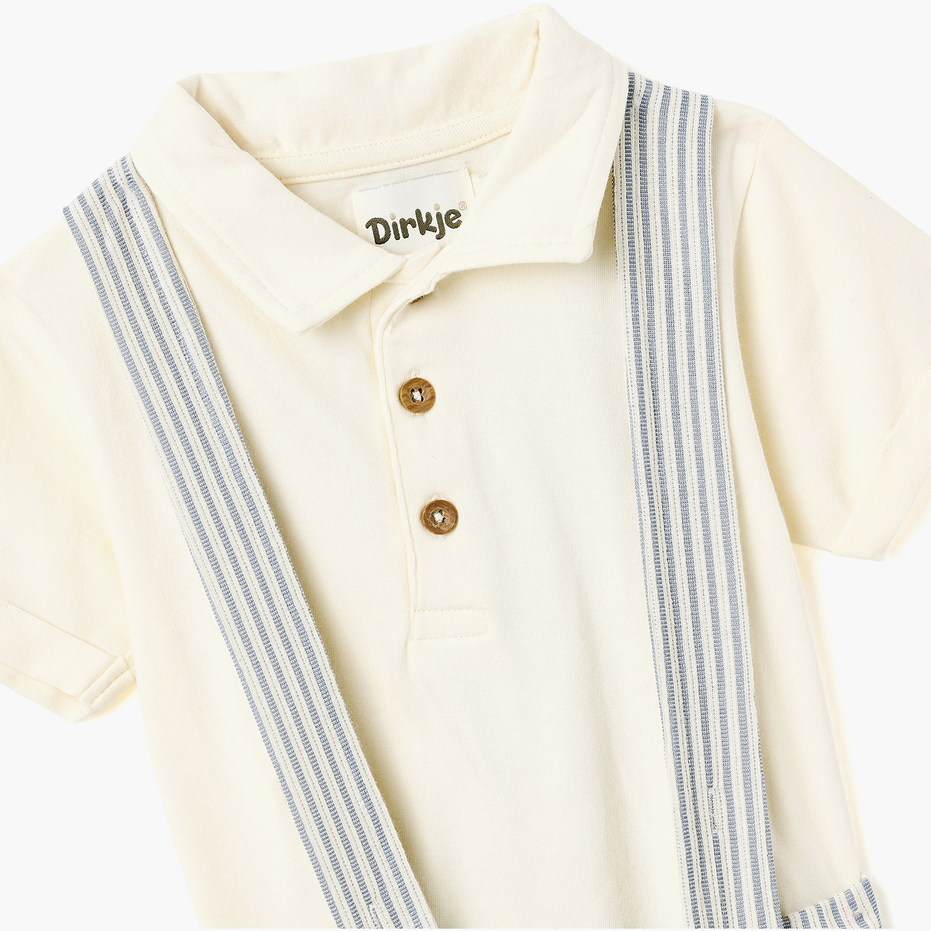 طقم بلوزة بولو كريمي وشورت بحمالات مخطط من ديركجي-boys-clothing-setsandcoords-image-7