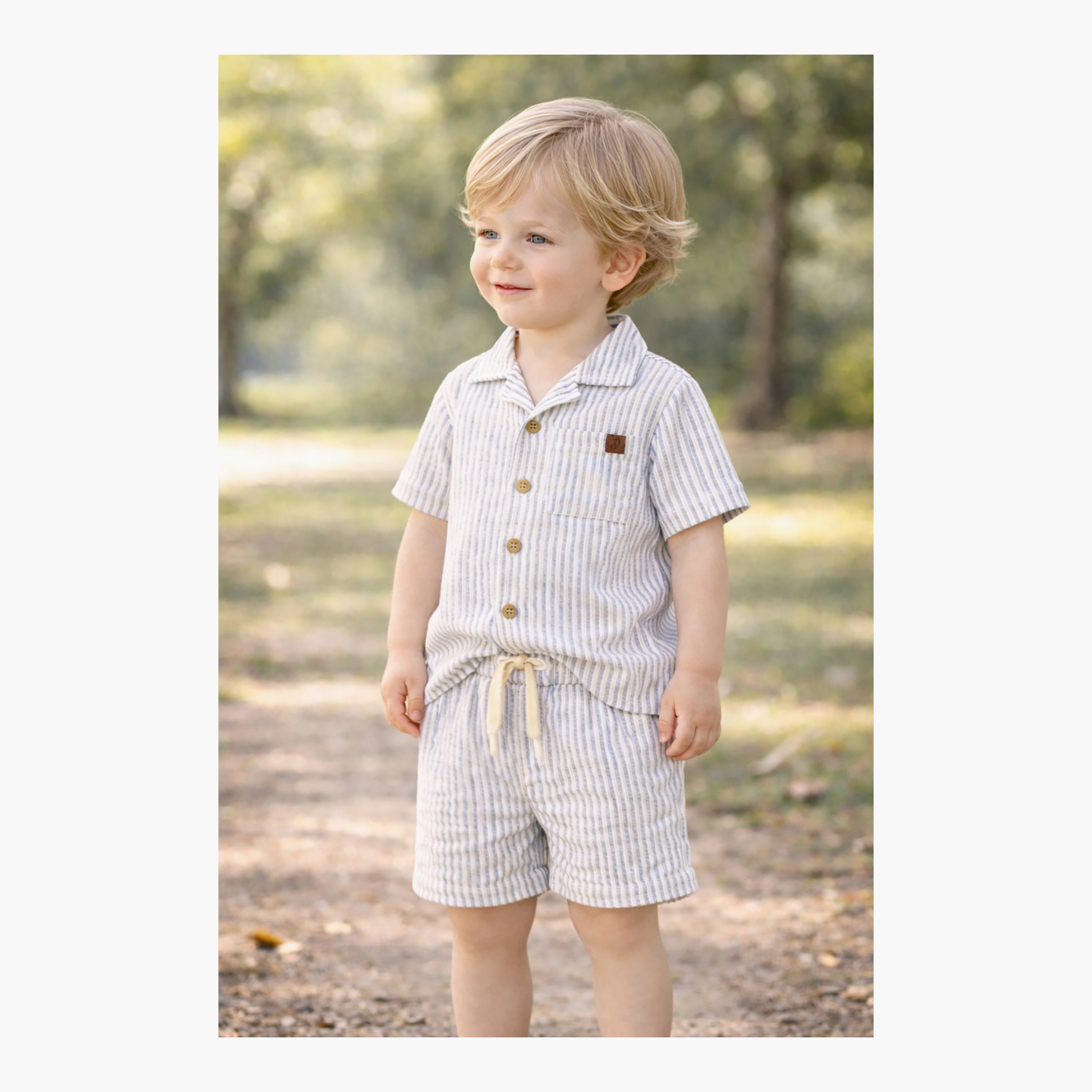 Dirkje Blue-Stripe Seersucker Shirt & Shorts Set-boys-clothing-setsandcoords-image-6