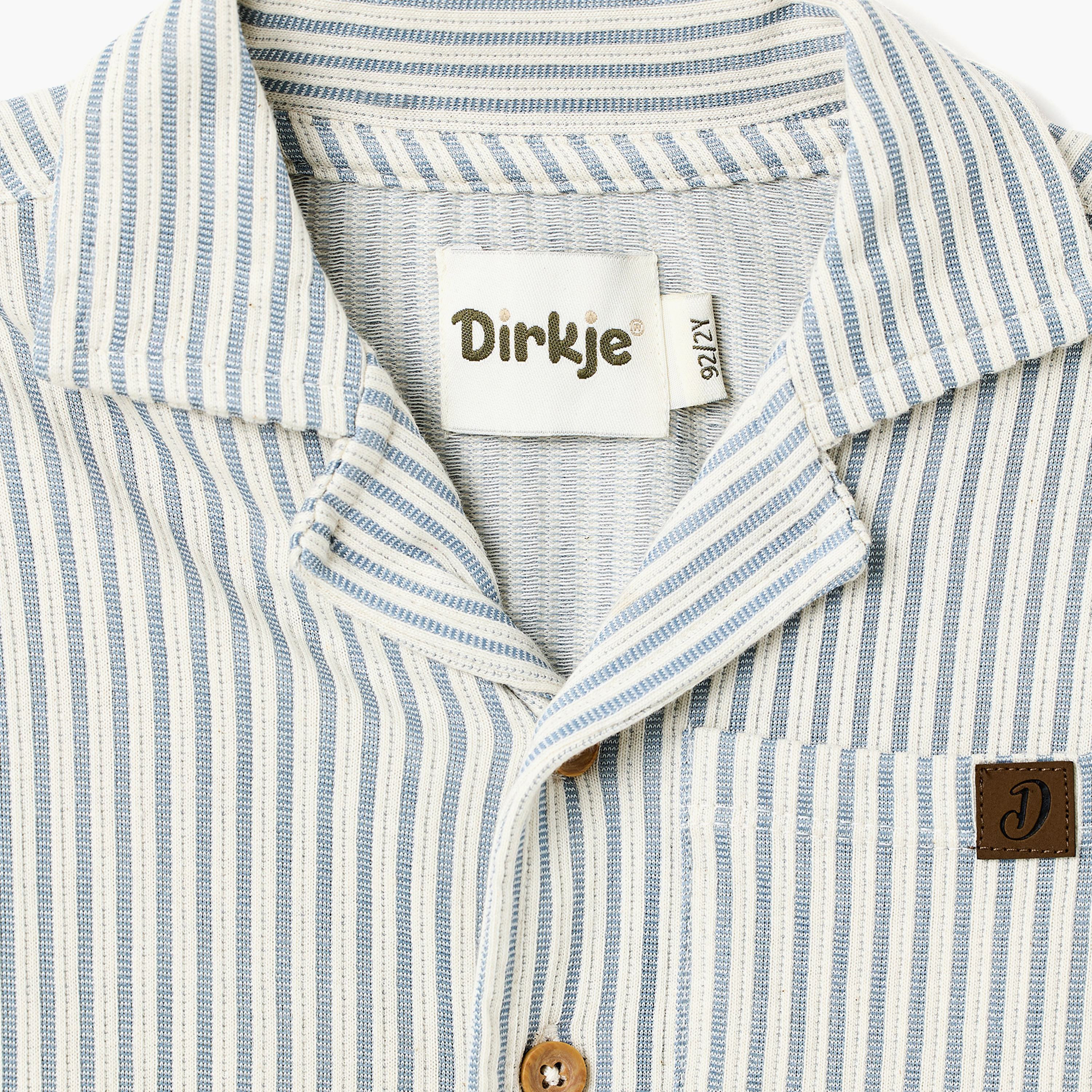 Dirkje Blue-Stripe Seersucker Shirt & Shorts Set-boys-clothing-setsandcoords-image-7