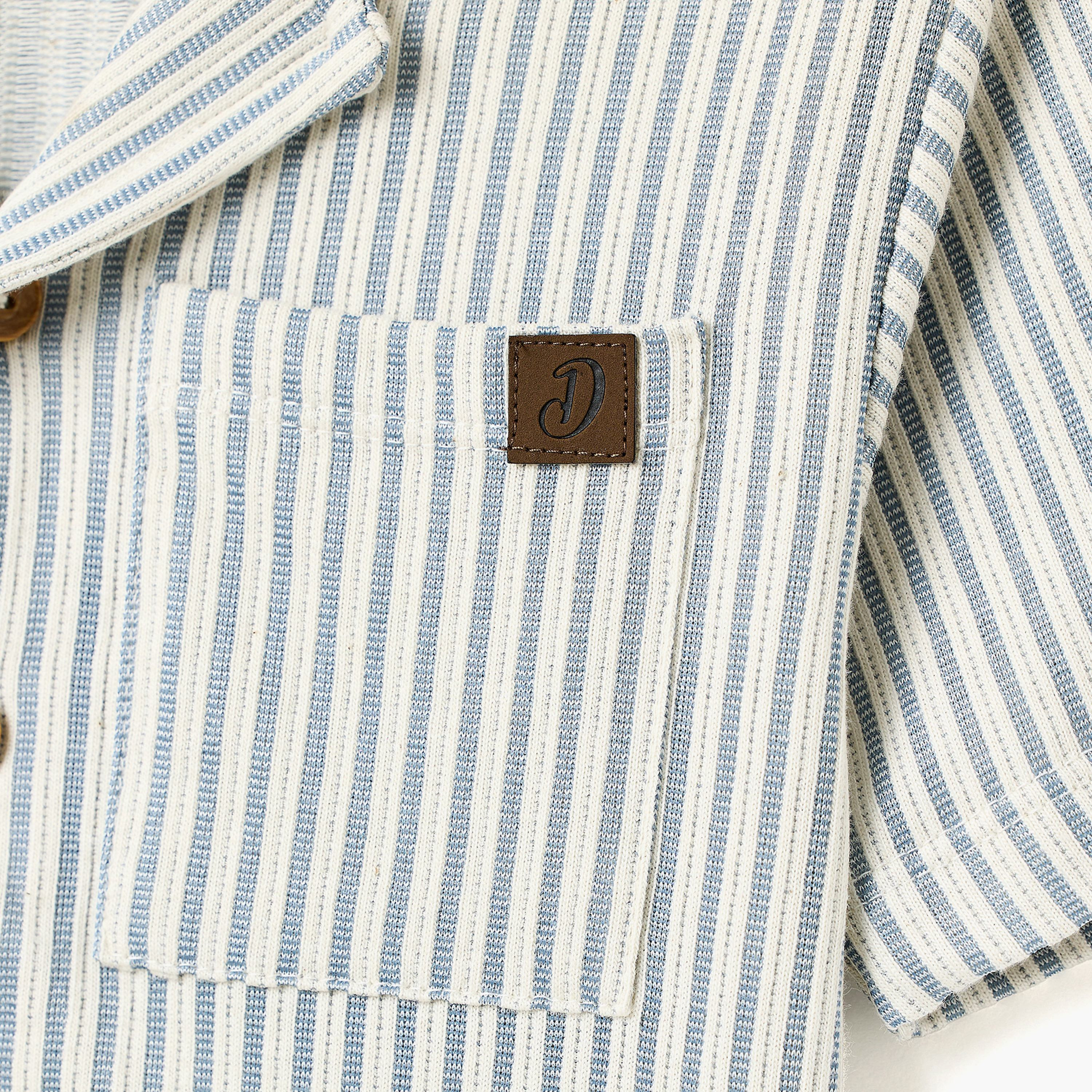 Dirkje Blue-Stripe Seersucker Shirt & Shorts Set-boys-clothing-setsandcoords-image-8