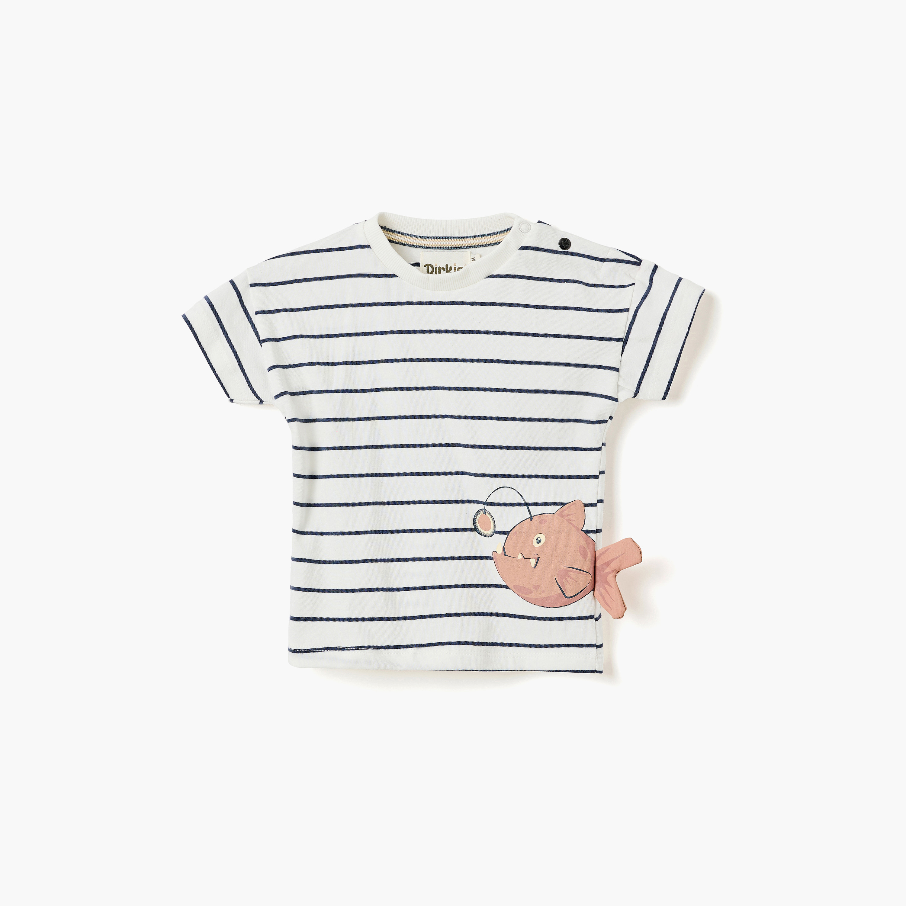Dirkje Little Angler Striped Anglerfish Tee & Pocketed Shorts Set-boys-clothing-setsandcoords-image-5