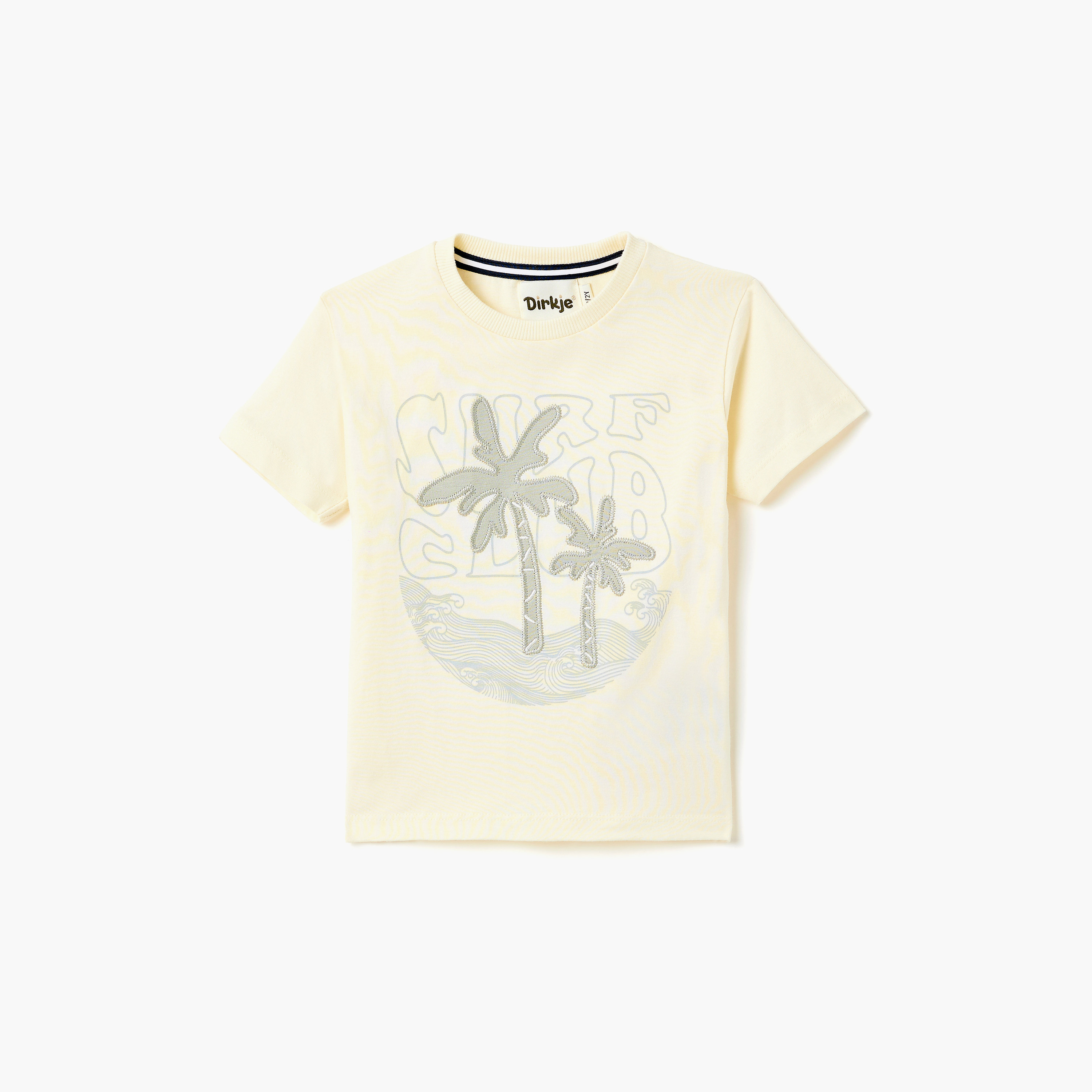 Dirkje Surf Club Palm-Print Tee & Rib-Knit Joggers Set-boys-clothing-setsandcoords-image-2