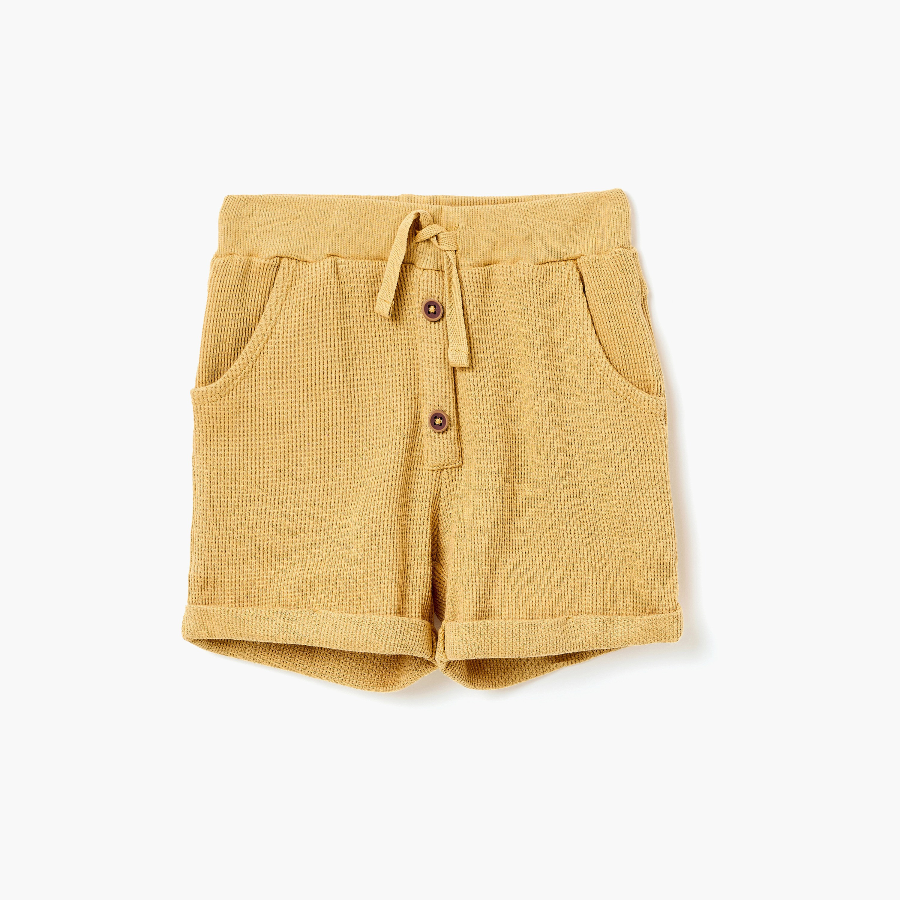 طقم قميص بياقة قماش وافل وشورت بحواف ملفوفة من ديركجي-boys-clothing-setsandcoords-image-6